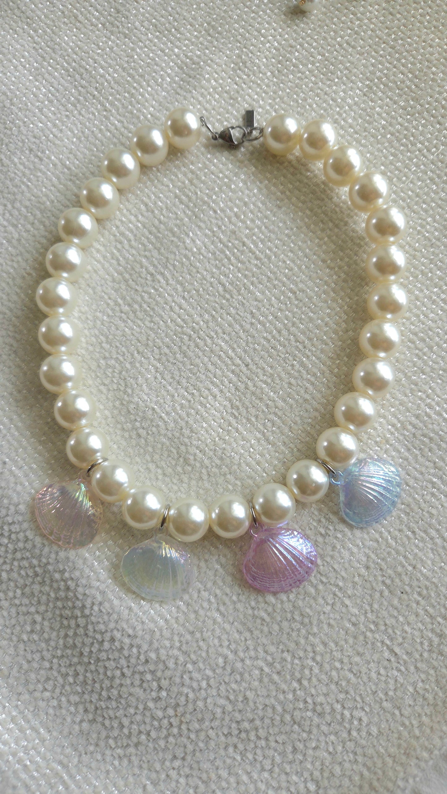 Conchita Pearl Necklace handmade chunky pearls iridescent shells mermaid aesthetic dopamine dressing.