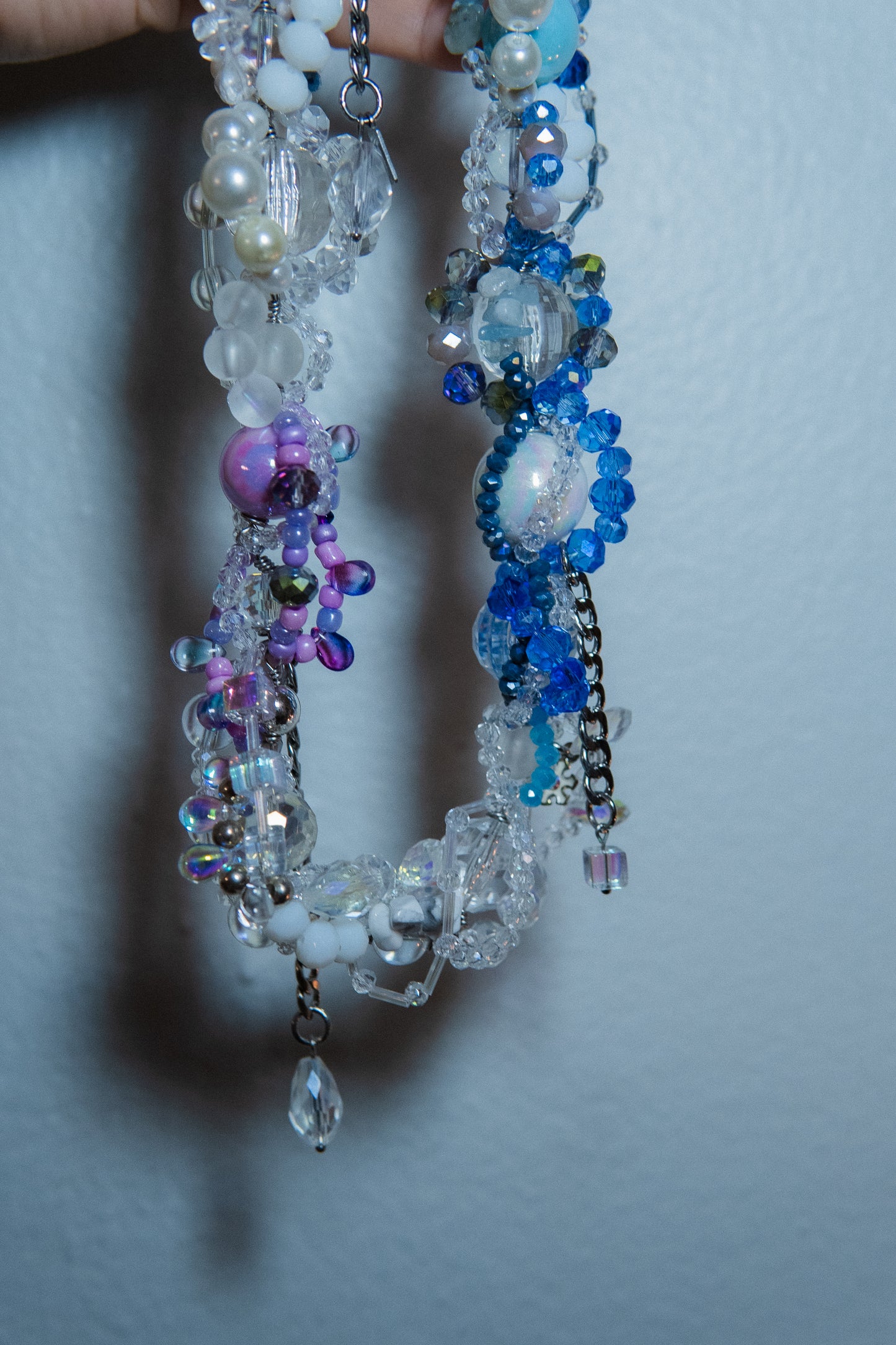 ❄️✨ Queen Tundra Necklace – Glass Beads, Freshwater Pearls & Semi-Precious Stones | Handmade Statement Jewelry