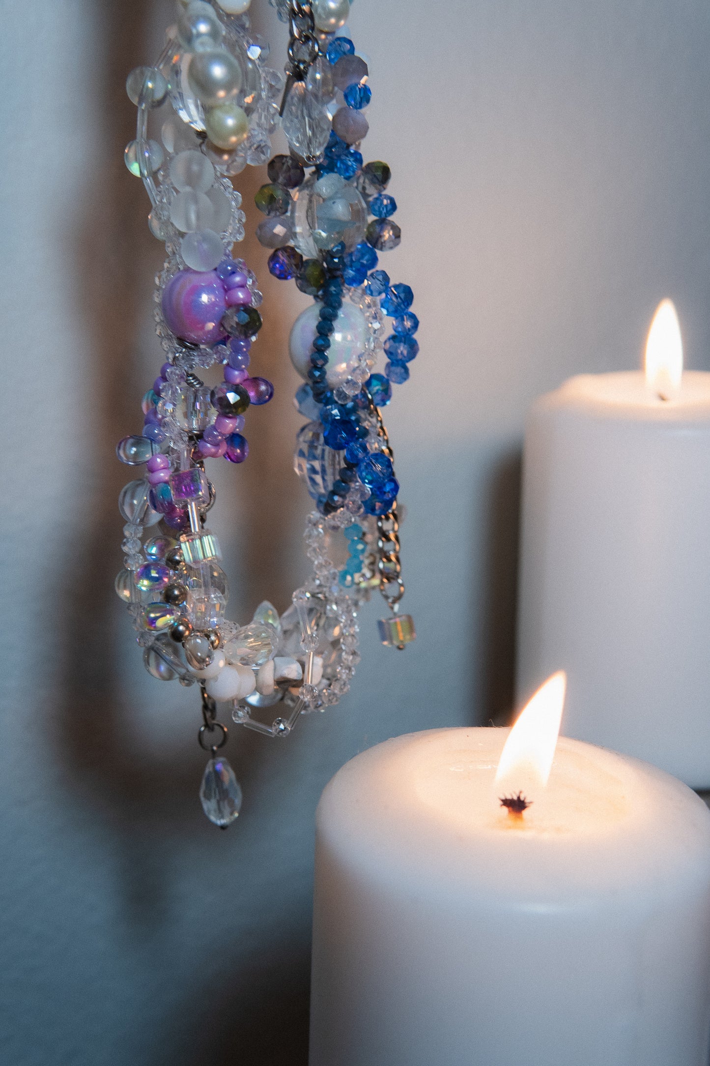 ❄️✨ Queen Tundra Necklace – Glass Beads, Freshwater Pearls & Semi-Precious Stones | Handmade Statement Jewelry