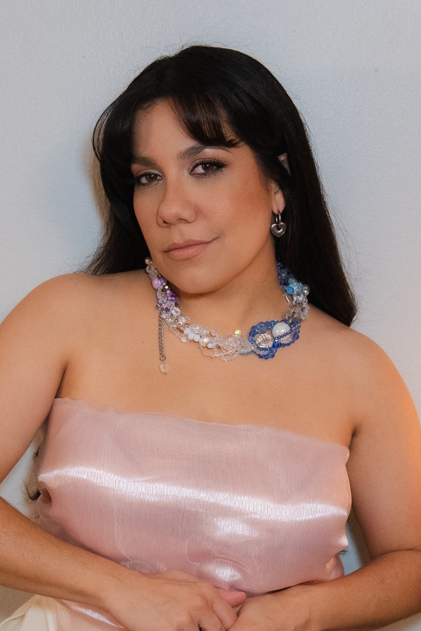 ❄️✨ Queen Tundra Necklace – Glass Beads, Freshwater Pearls & Semi-Precious Stones | Handmade Statement Jewelry