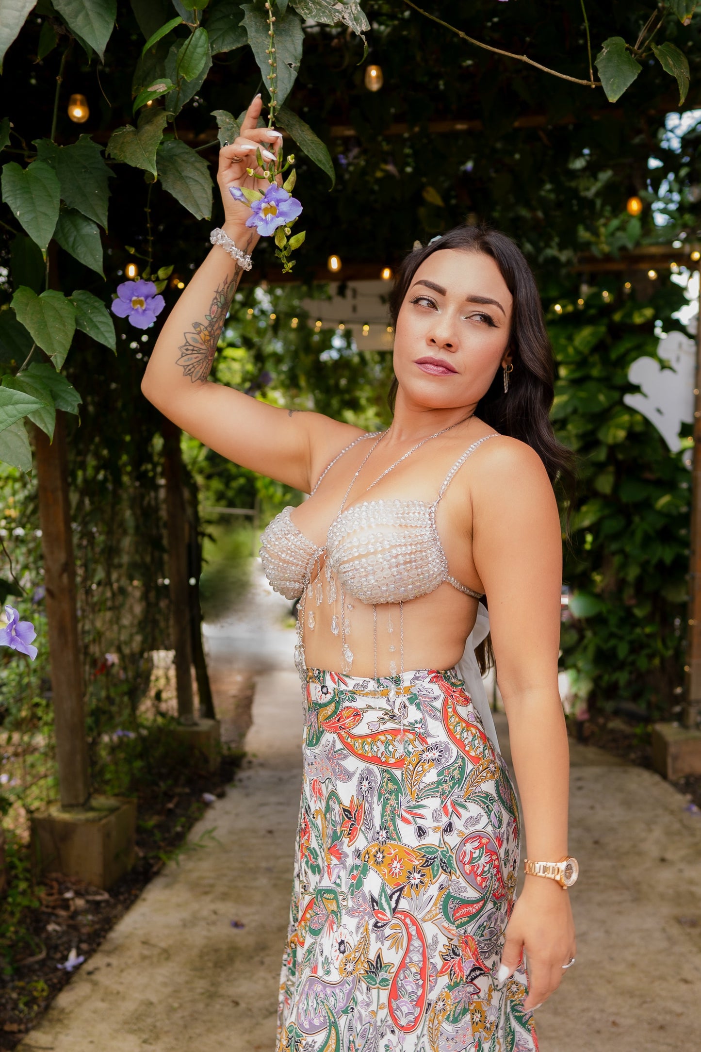 β¨ Crystalline Waters Top β Handmade Crystal Mermaid Top | Stainless Steel & Adjustable Fit