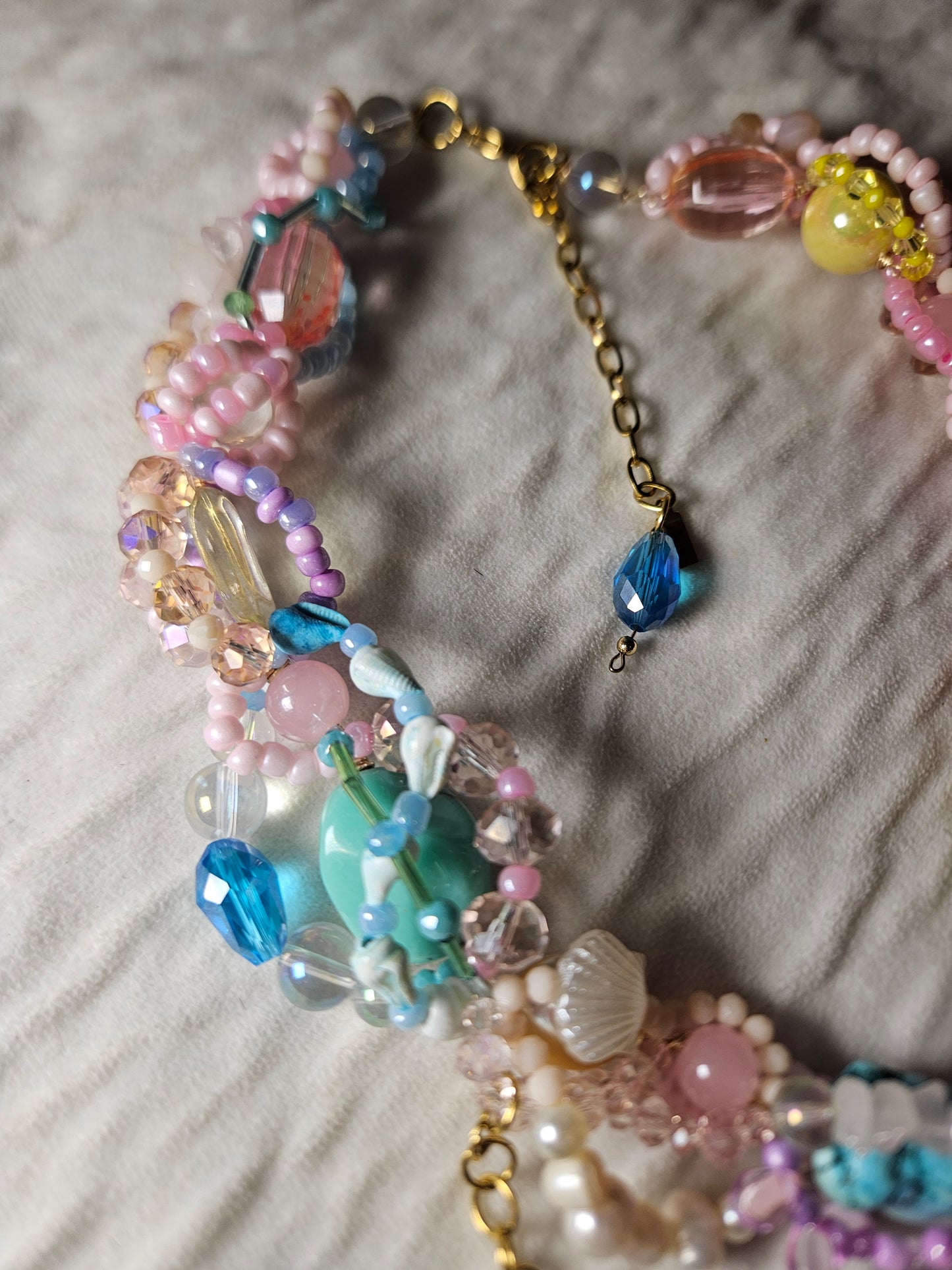✨🪸 Radical Reef Necklace – Glass Beads, Freshwater Pearls & Semi-Precious Stones | Handmade Statement Jewelry