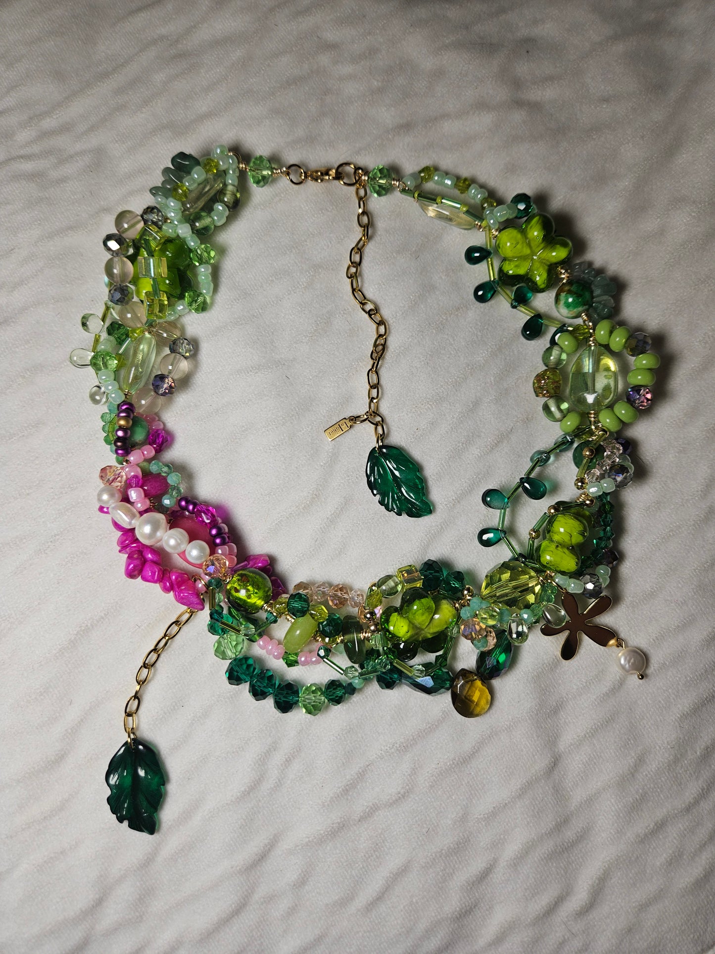 πΏπ Tropical Babe Necklace β Freshwater Pearls, Semi-Precious Stones & Glass Beads | Handmade Rainforest-Inspired Jewelry