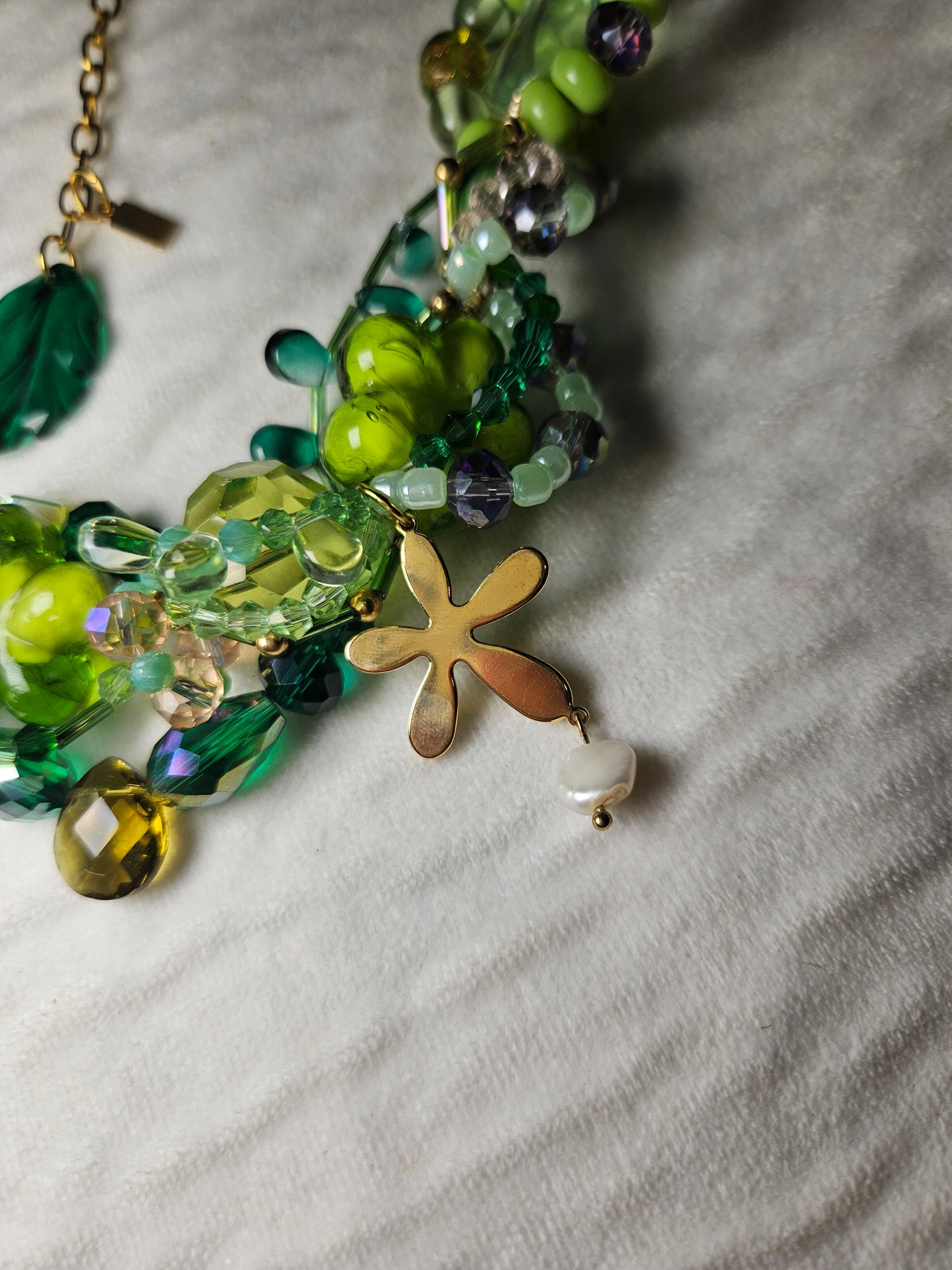 πΏπ Tropical Babe Necklace β Freshwater Pearls, Semi-Precious Stones & Glass Beads | Handmade Rainforest-Inspired Jewelry