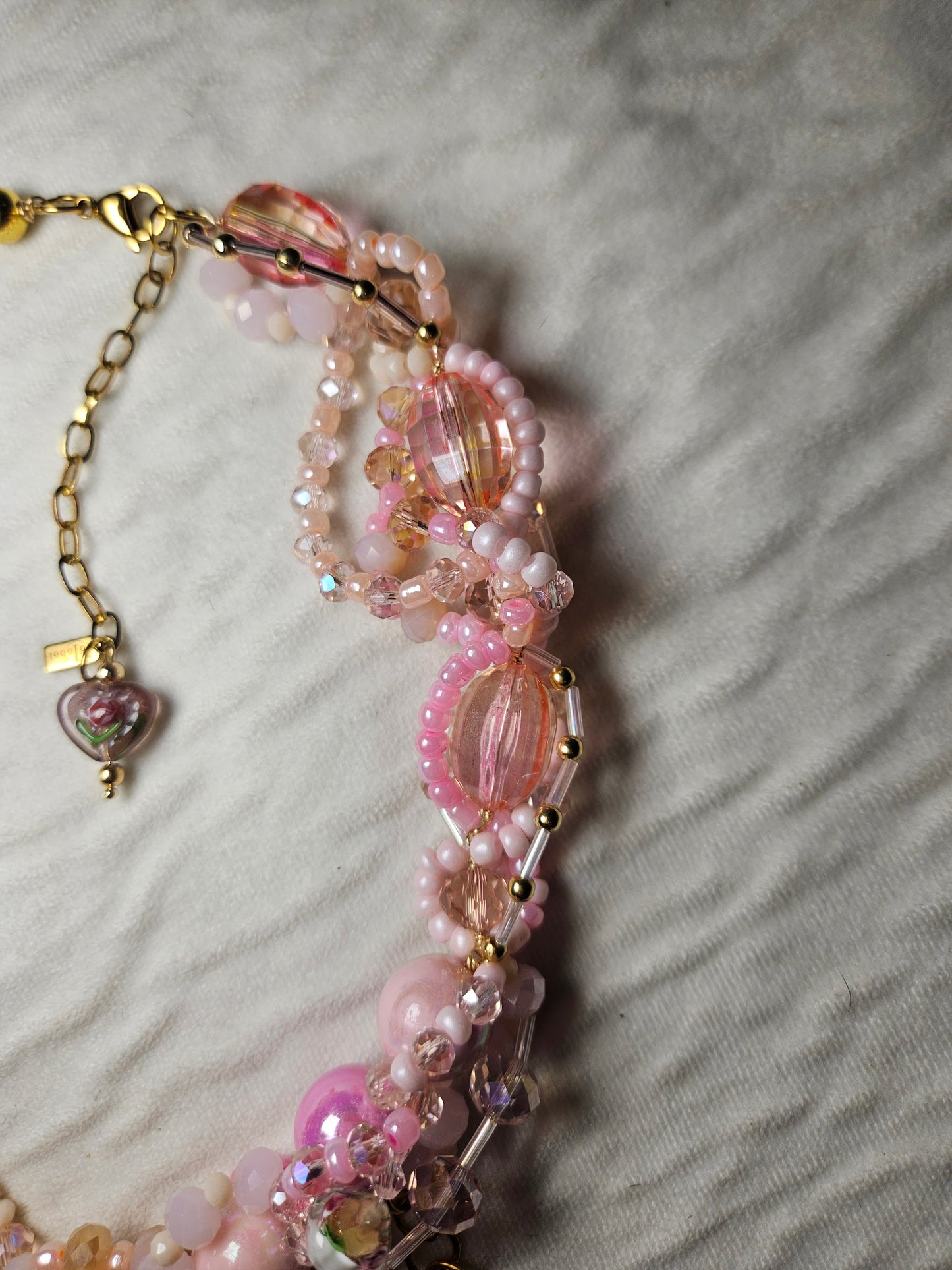 π΅πΉ Desert Rose Necklace β Glass Beads, Freshwater Pearls & Semi-Precious Stones | Handmade Statement Jewelry