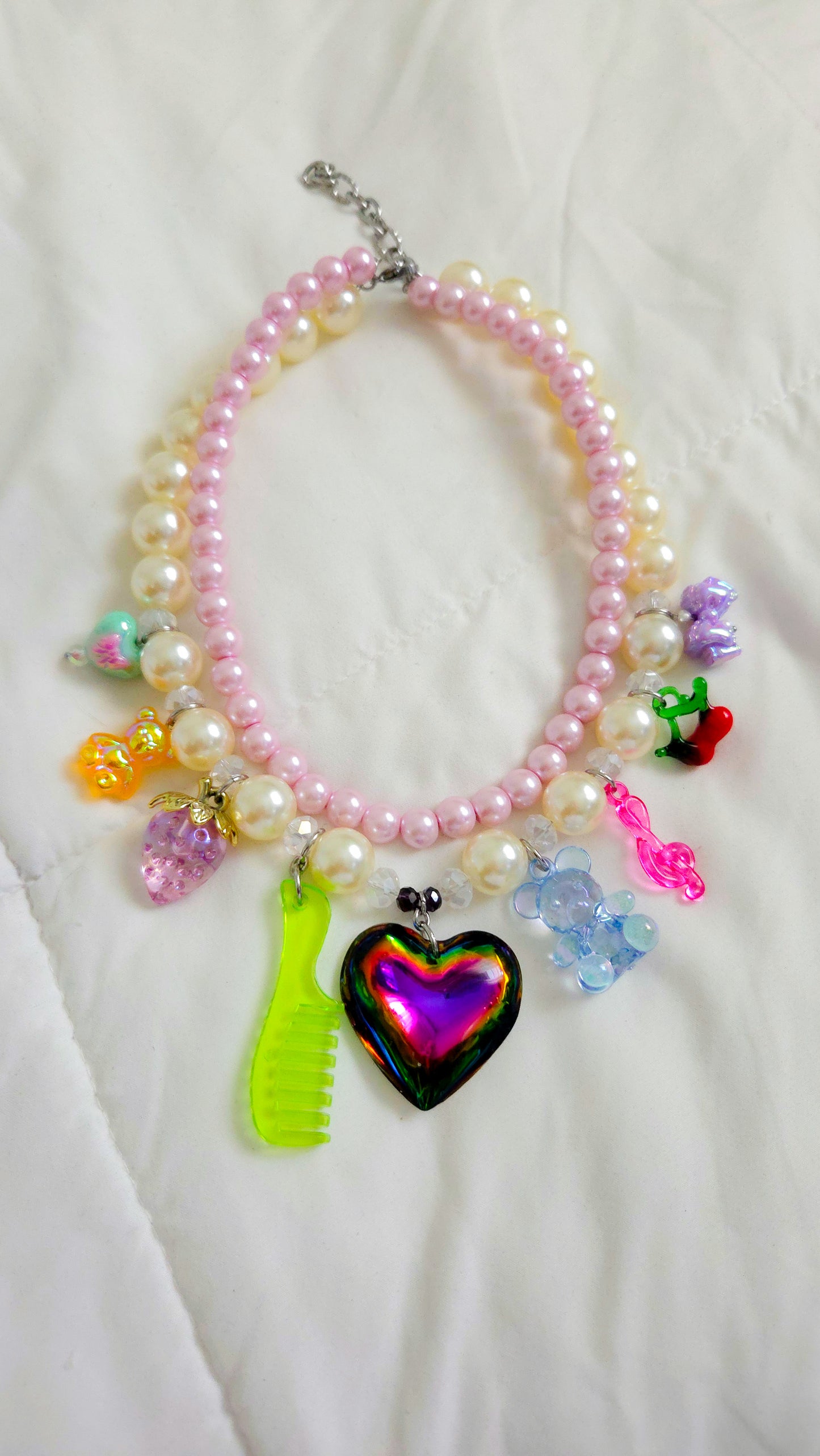π Charm School Dropout Necklace β Kawaii Y2K Layered Statement Jewelry | Dopamine Dressing
