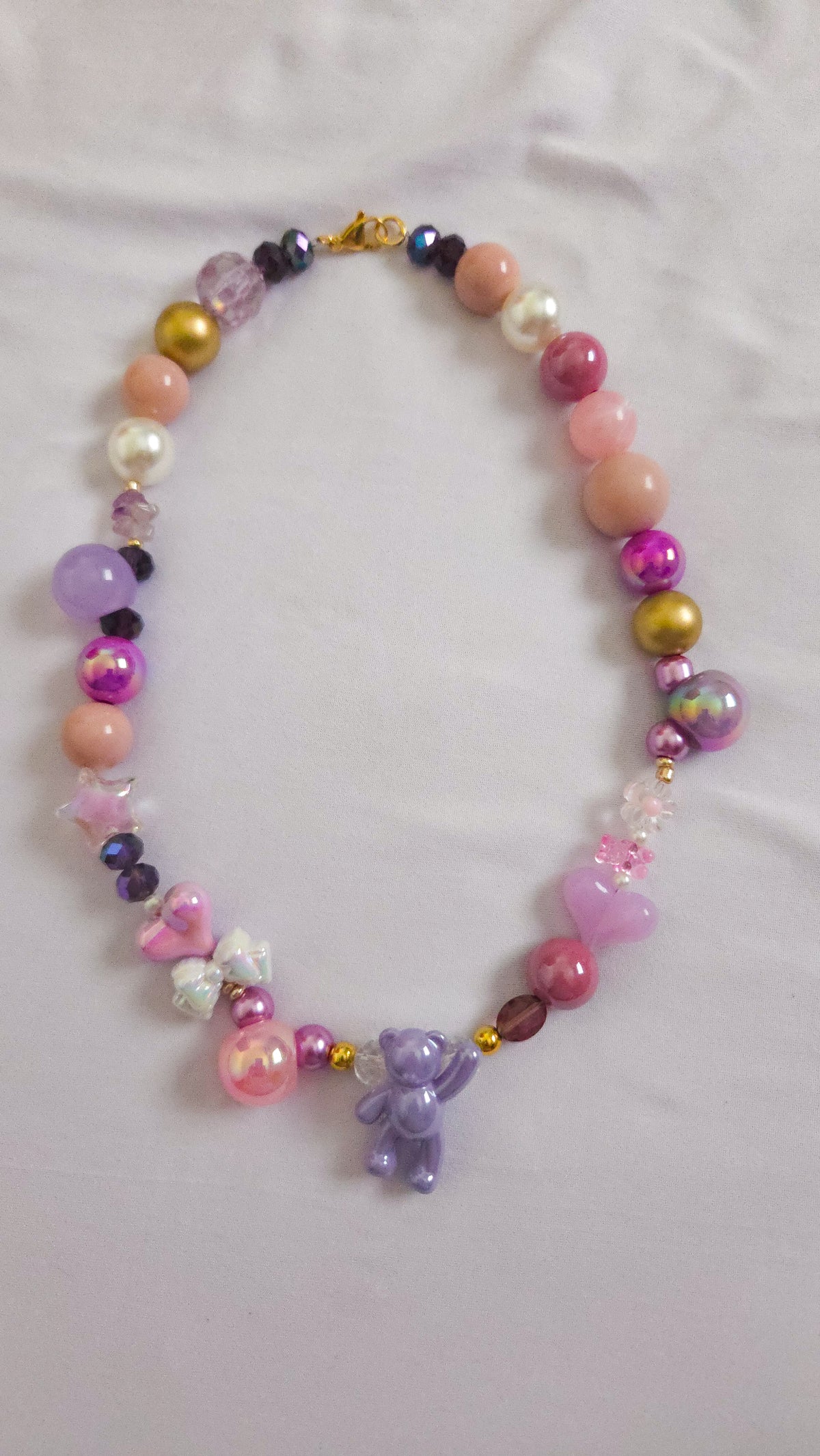 Lavender Sugar Teddy Necklace 💜