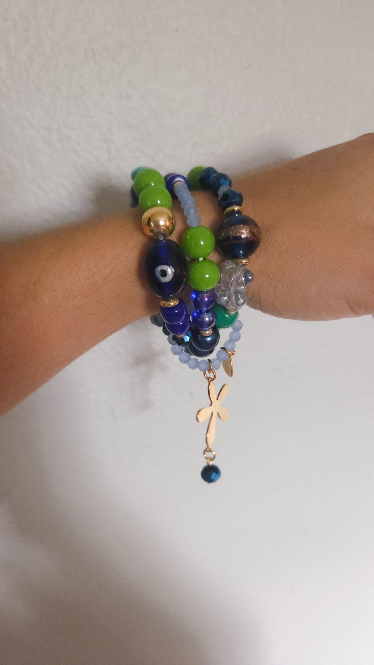 Electric Daisy Stack Bracelet 💙💚🌼