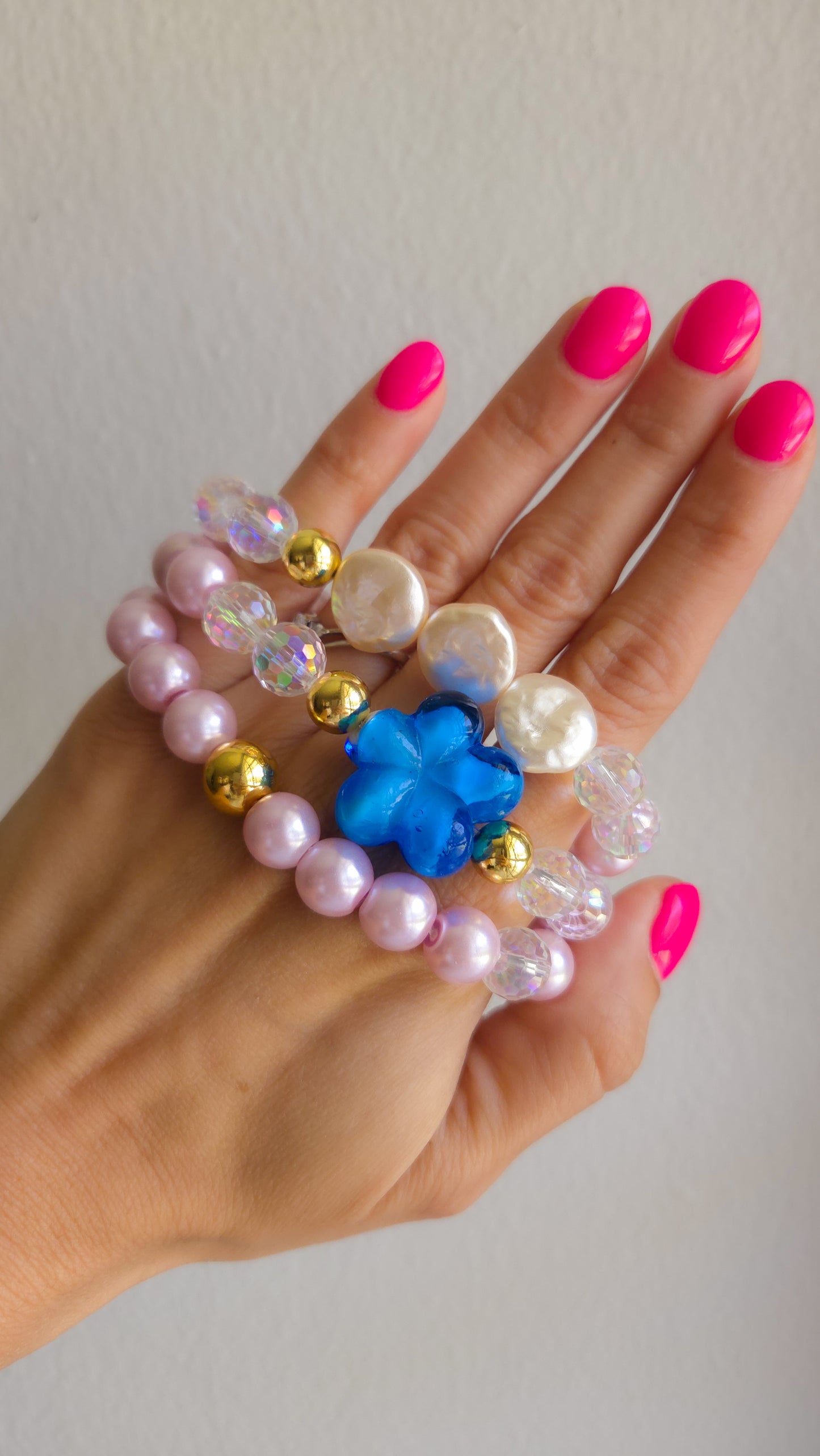 Blue Bloom Bracelet Set πΈπ | Handmade Y2K Kawaii Dopamine Dressing Jewelry