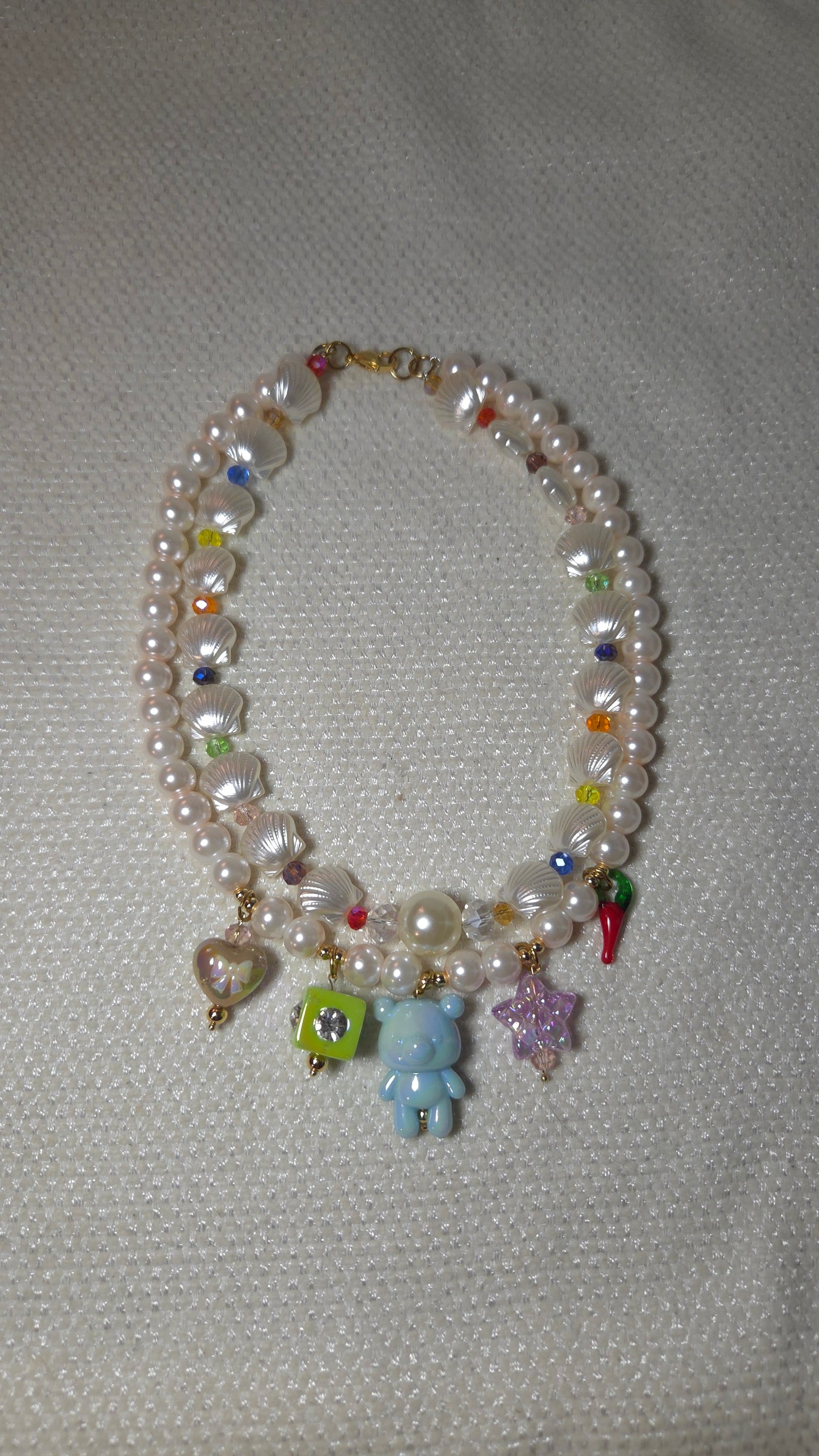 ✨ Mermaid Charms Dream Necklace – Y2K Mermaid Dopamine Dressing Jewelry | Handmade Statement Necklace