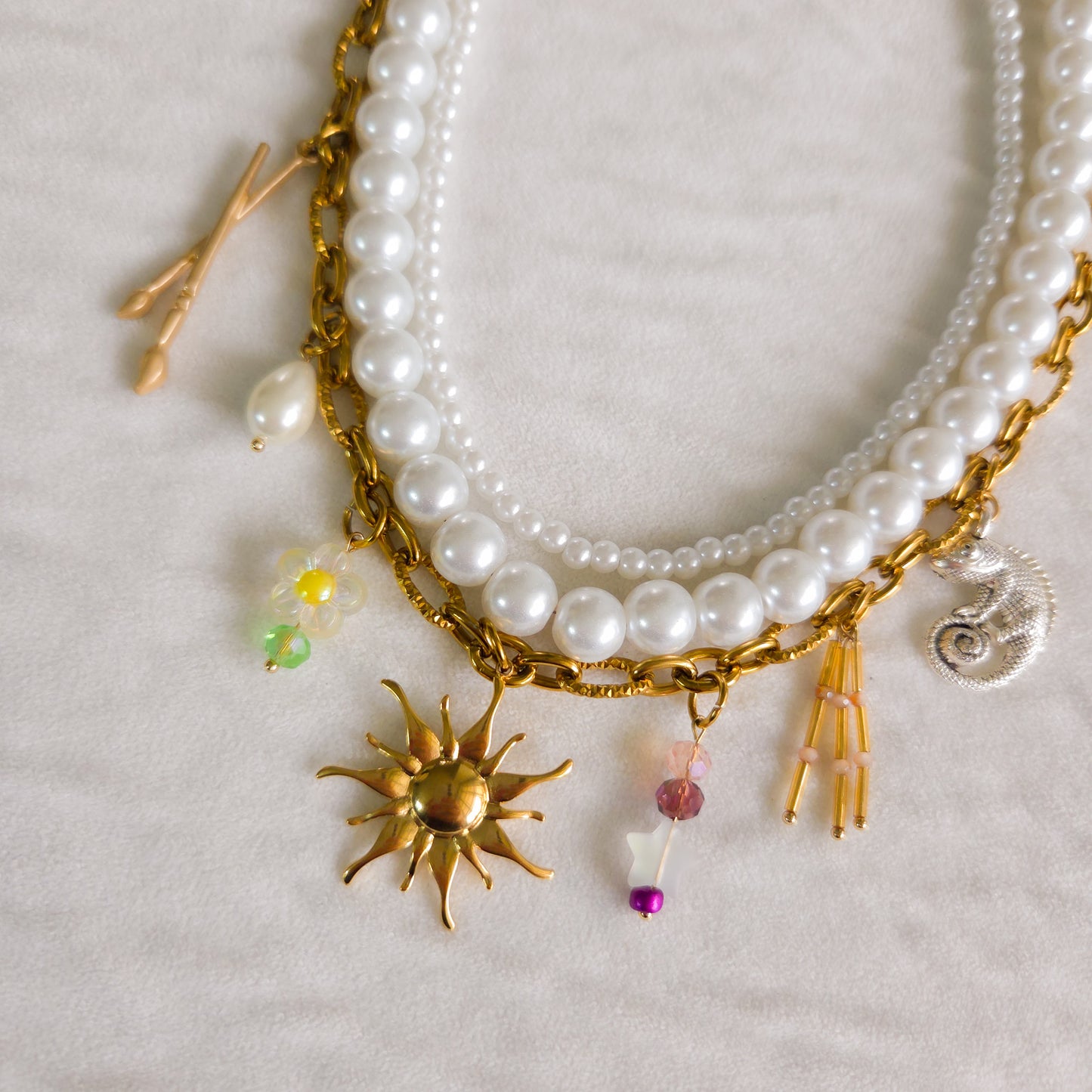 💫Rapunzel-Inspired Necklace – Princess Statement Jewelry | Sun Charm, Pascal & Pearls
