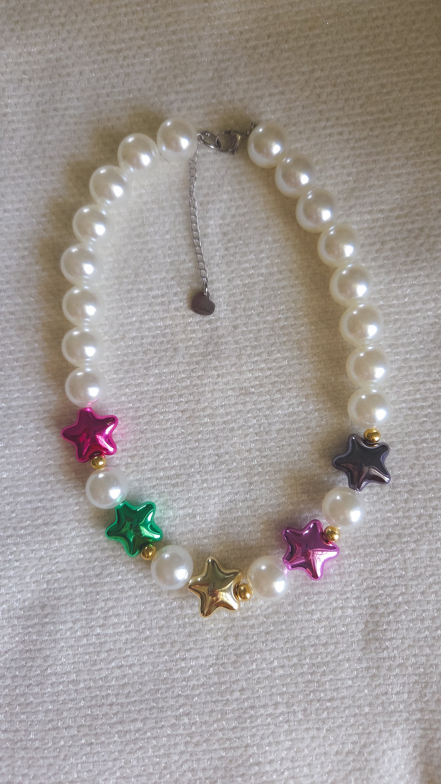 Chrome Star Pearl Necklace