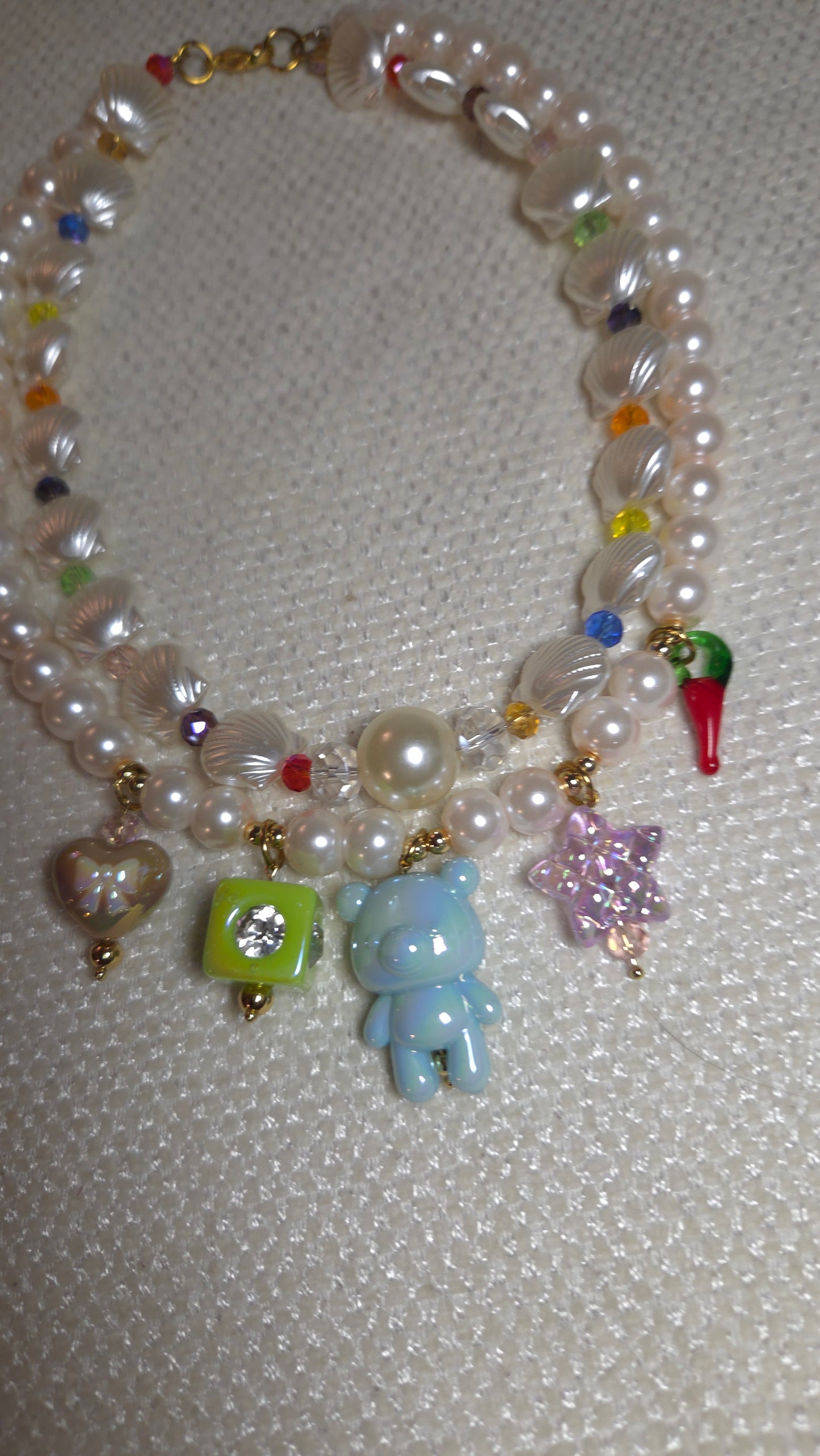 ✨ Mermaid Charms Dream Necklace – Y2K Mermaid Dopamine Dressing Jewelry | Handmade Statement Necklace