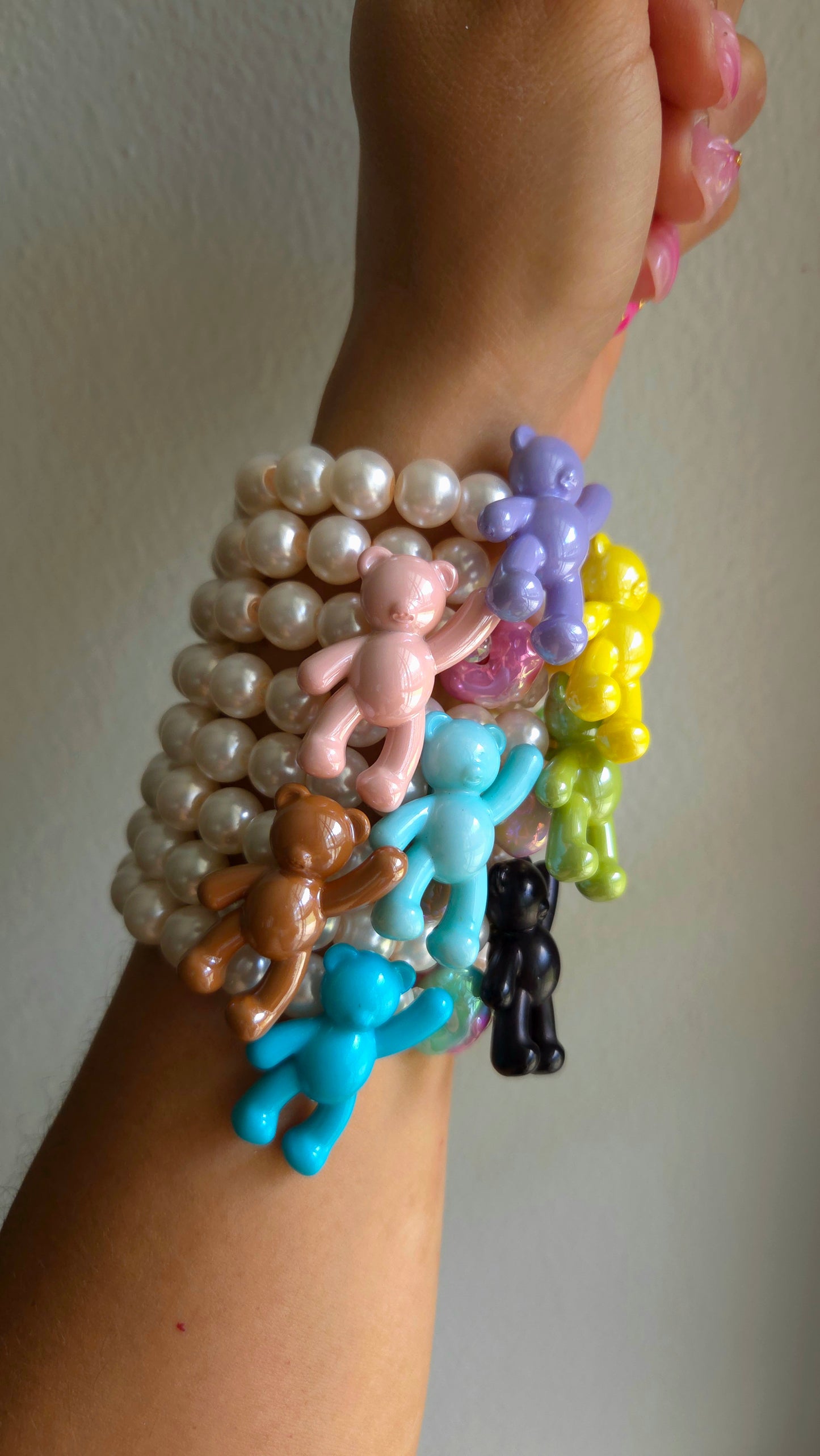 🧸✨ Teddy Love Bounce Bracelet – Handmade Y2K Dopamine Jewelry | Cute Statement Bracelet