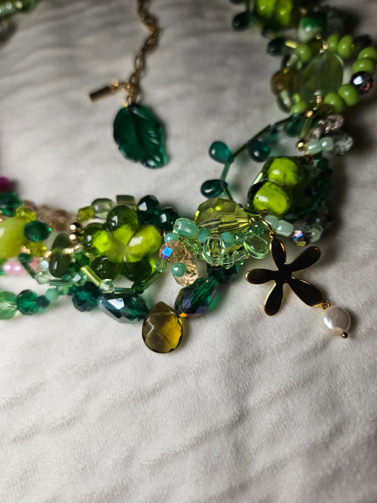 πΏπ Tropical Babe Necklace β Freshwater Pearls, Semi-Precious Stones & Glass Beads | Handmade Rainforest-Inspired Jewelry