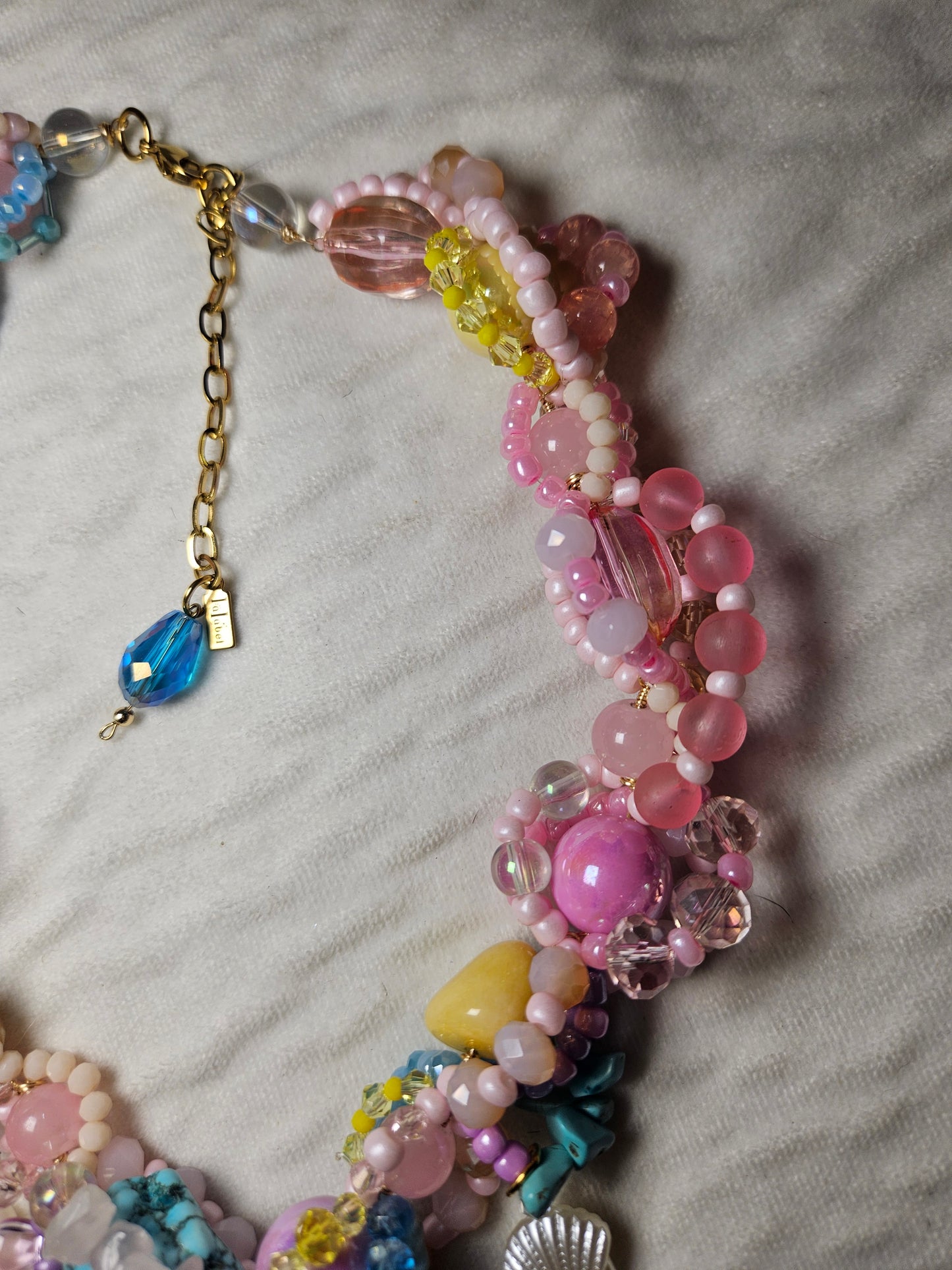 ✨🪸 Radical Reef Necklace – Glass Beads, Freshwater Pearls & Semi-Precious Stones | Handmade Statement Jewelry