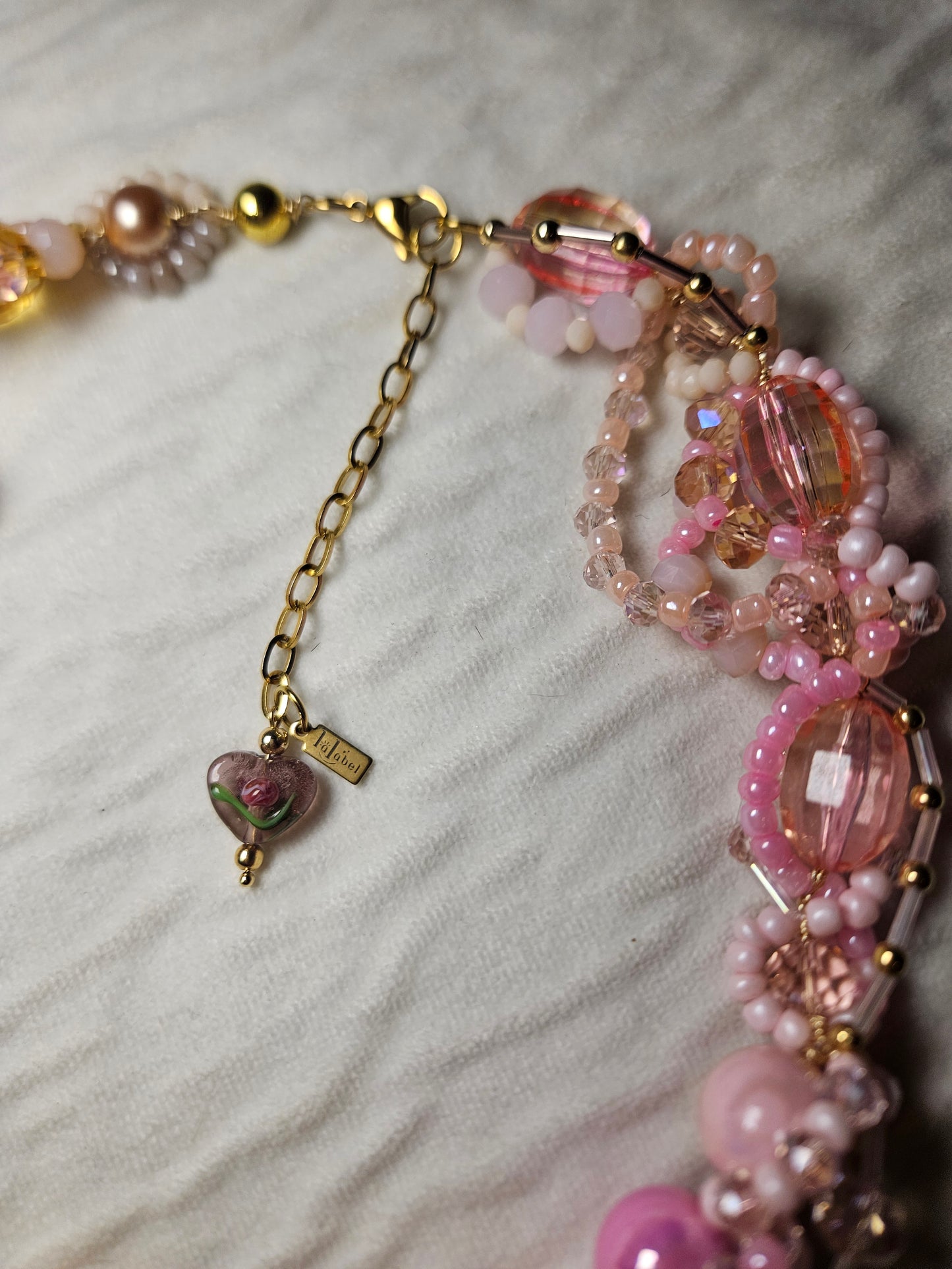 π΅πΉ Desert Rose Necklace β Glass Beads, Freshwater Pearls & Semi-Precious Stones | Handmade Statement Jewelry