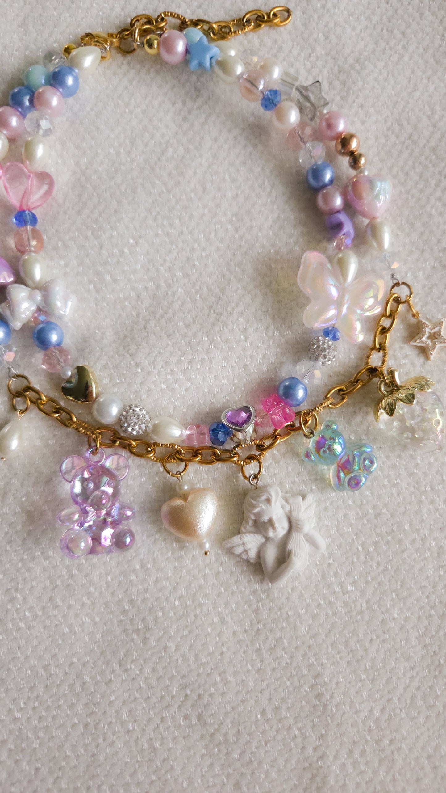 👼Kawaii Cute Cherub Necklace – Y2K Inspired Dopamine Dressing Layered Jewelry