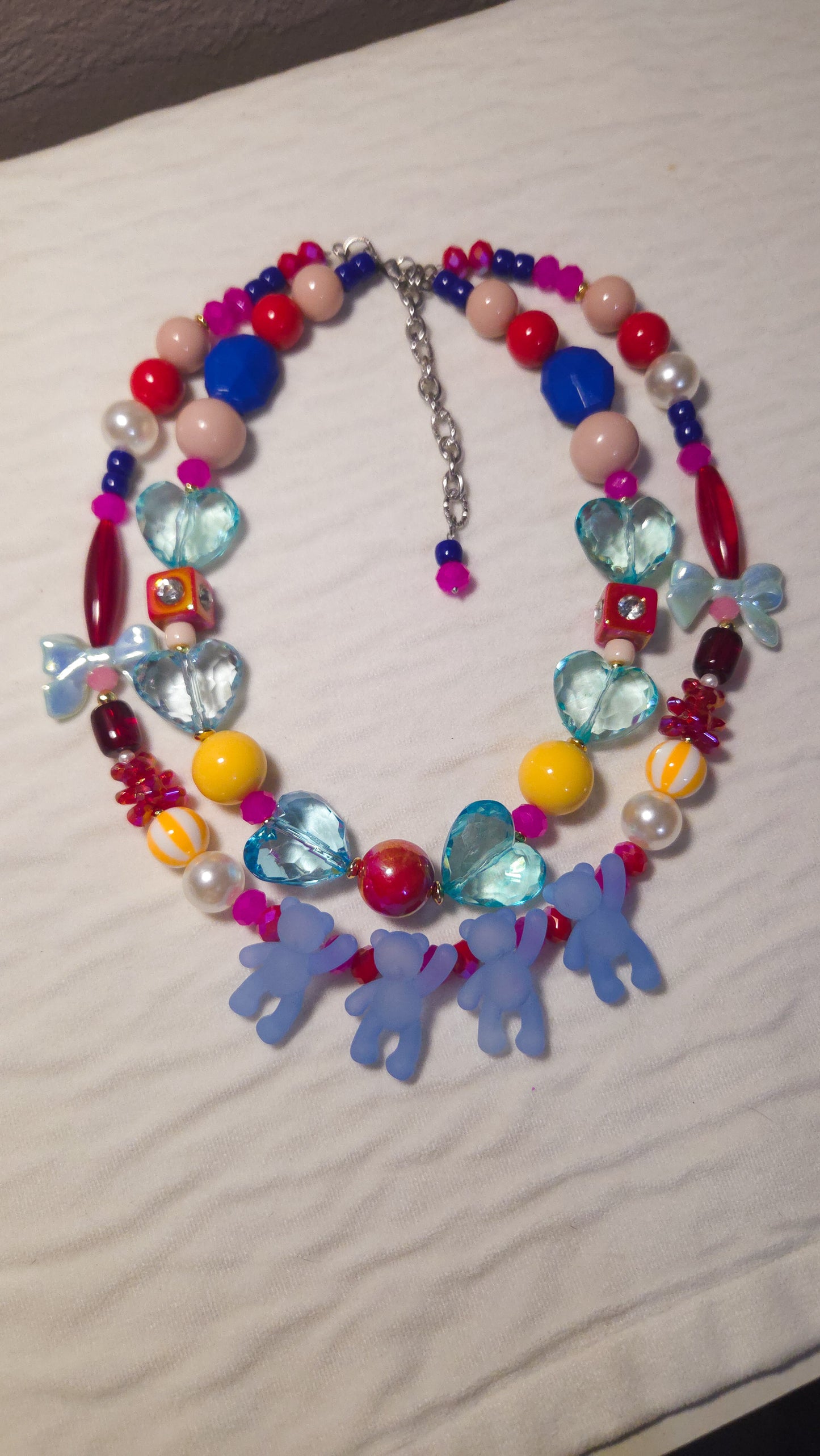 Bubblegum Teddy Dream Layered Necklace