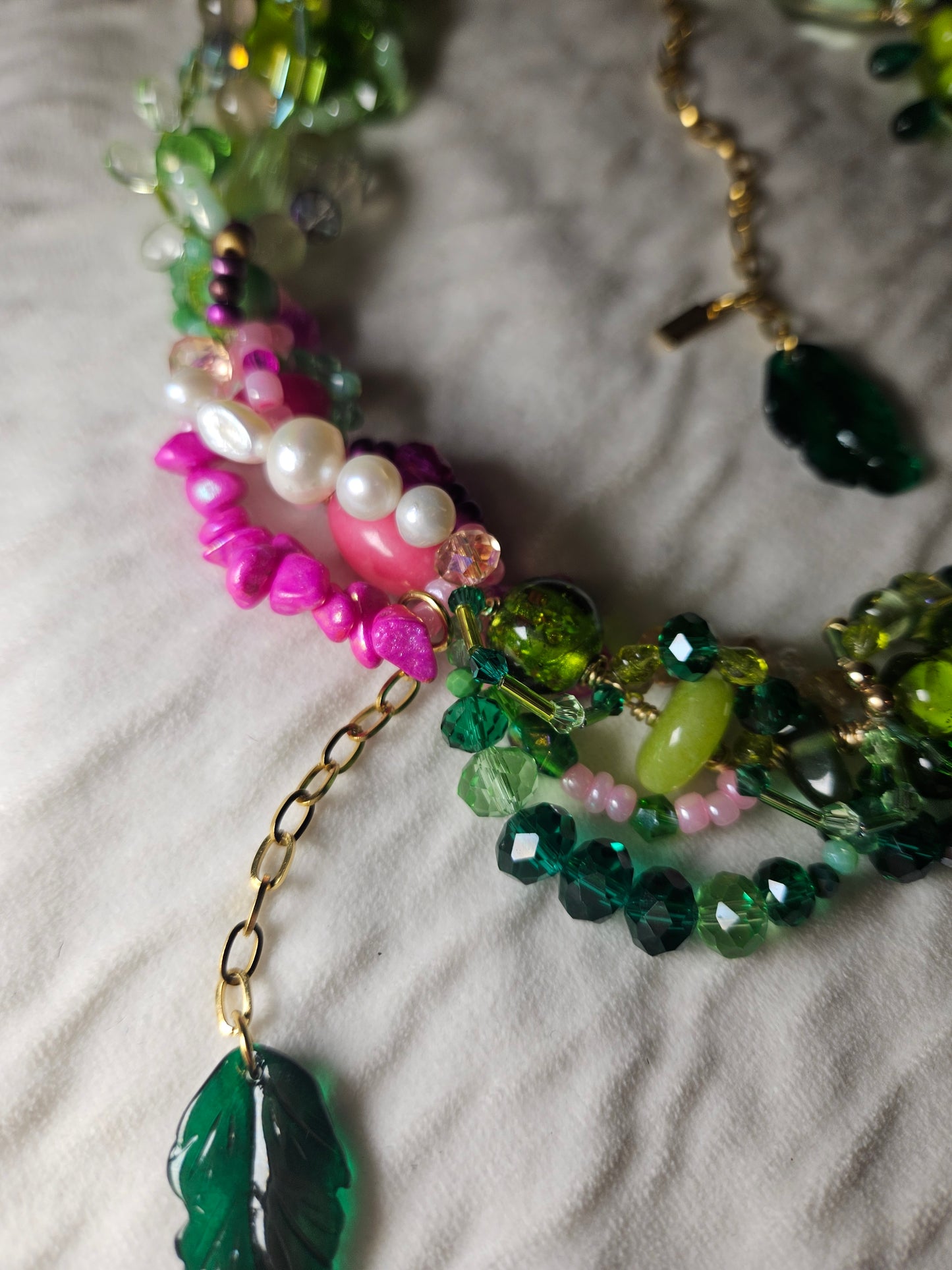 πΏπ Tropical Babe Necklace β Freshwater Pearls, Semi-Precious Stones & Glass Beads | Handmade Rainforest-Inspired Jewelry