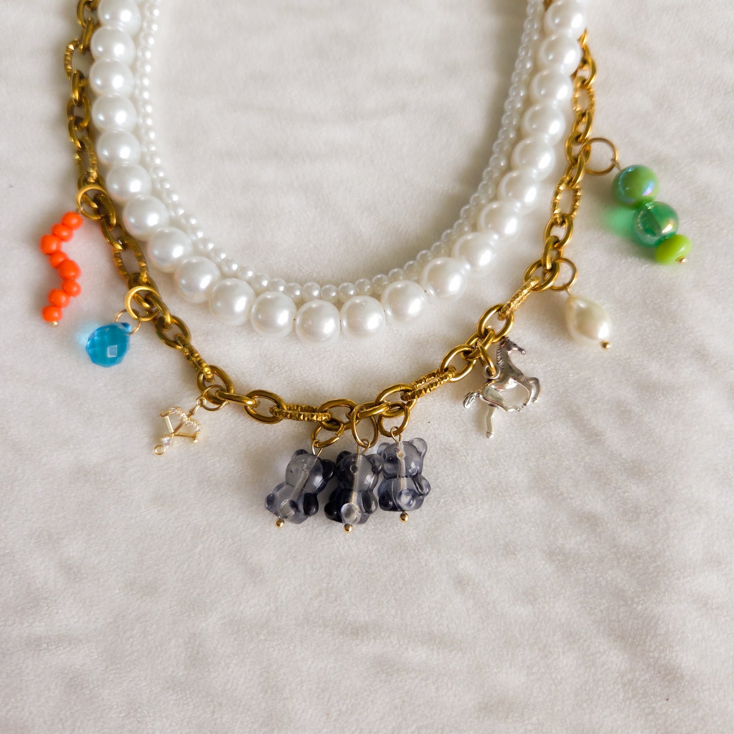 🌿Merida Inspired Necklace – Disney Princess Charm Layered Pearl Necklace | Brave Jewelry