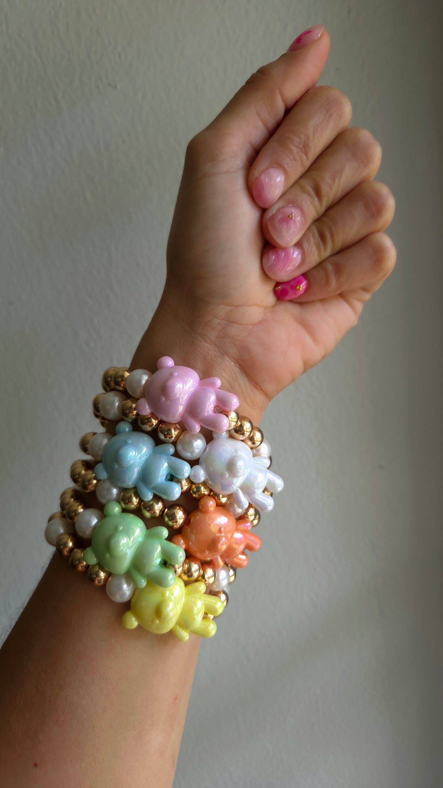 Pastel Teddy Bounce Bracelet 🧸✨ | Handmade Y2K Dopamine Jewelry | Unique Statement Piece