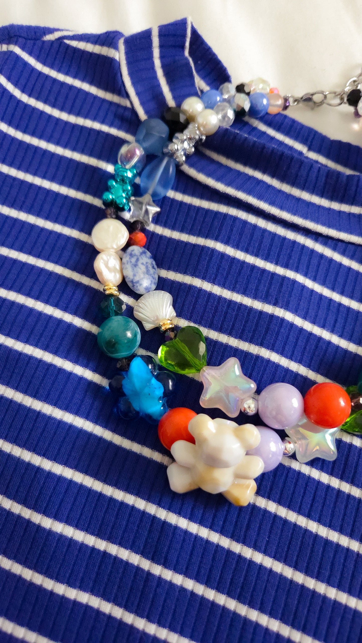 π Eclectic Ocean Necklace β Layered Maximalist Statement Jewelry | Dopamine Dressing