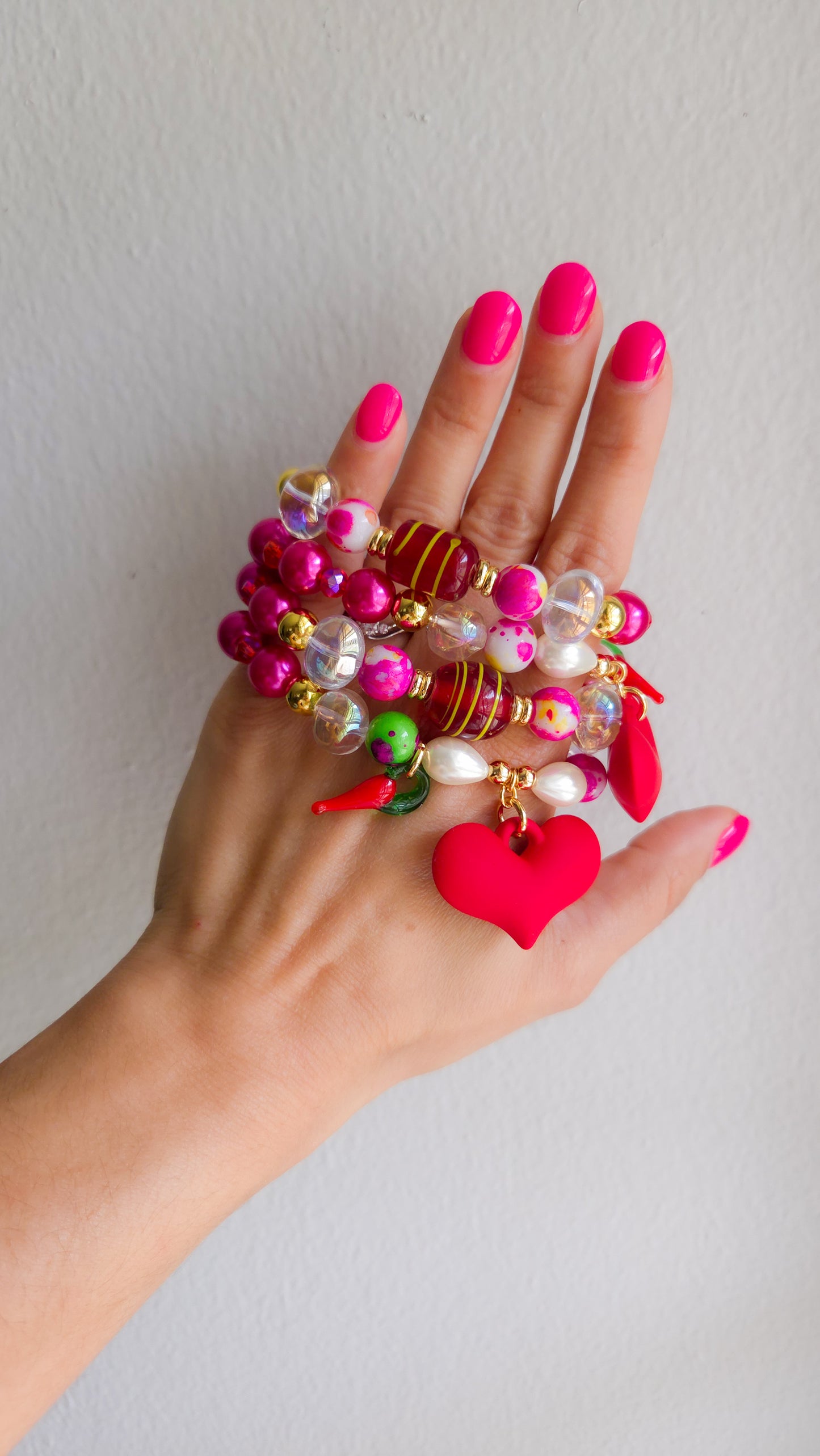 🌶️❤️Spicy Love Bracelet Set | Handmade Y2K Dopamine Dressing Jewelry