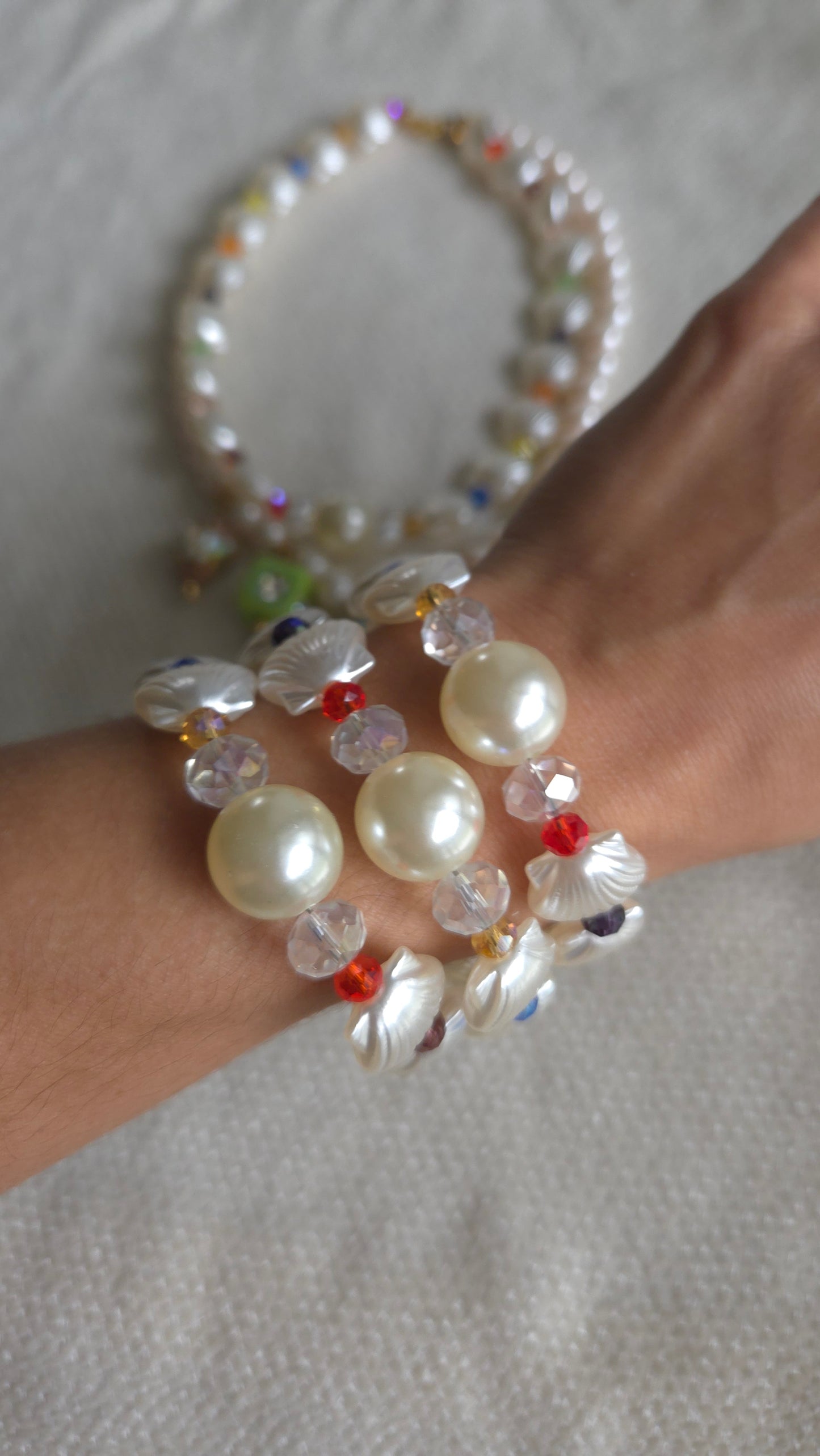 β¨ Mermaid Charms Dream Bracelet β Y2K Mermaid Dopamine Dressing Jewelry | Handmade Statement Bracelet