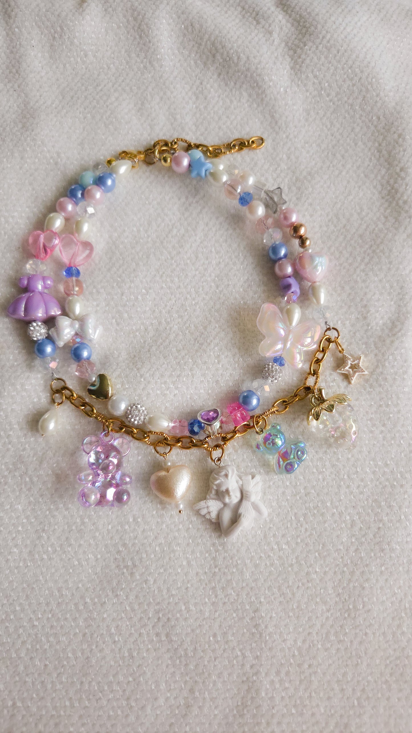 👼Kawaii Cute Cherub Necklace – Y2K Inspired Dopamine Dressing Layered Jewelry