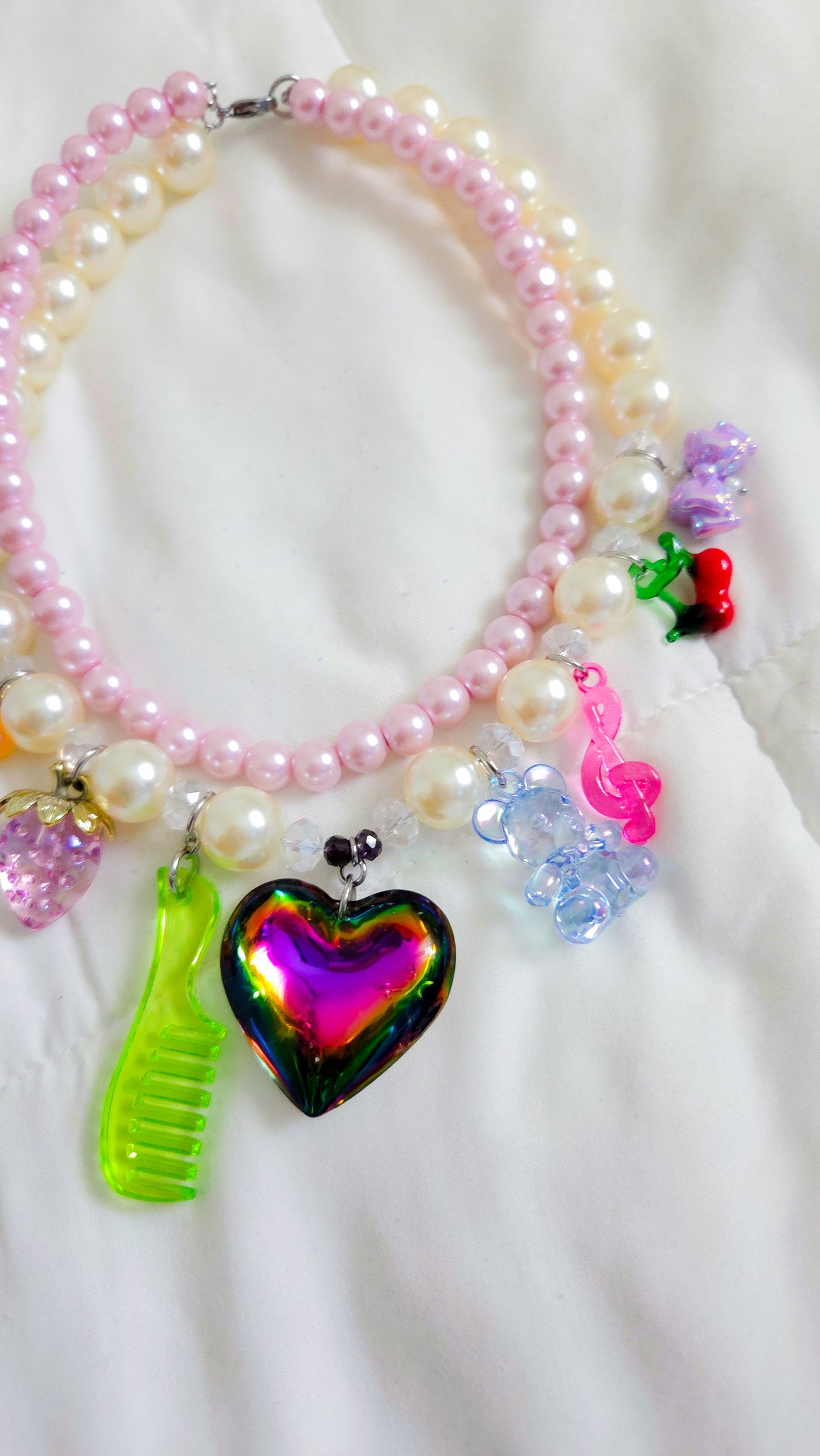 π Charm School Dropout Necklace β Kawaii Y2K Layered Statement Jewelry | Dopamine Dressing