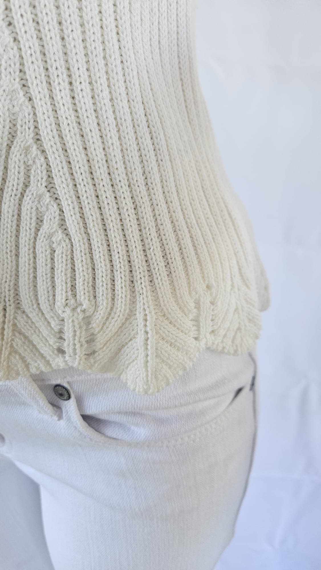 Blue B Cut Shoulder Long Sleeve Knitted Boho Chic Medium/Large