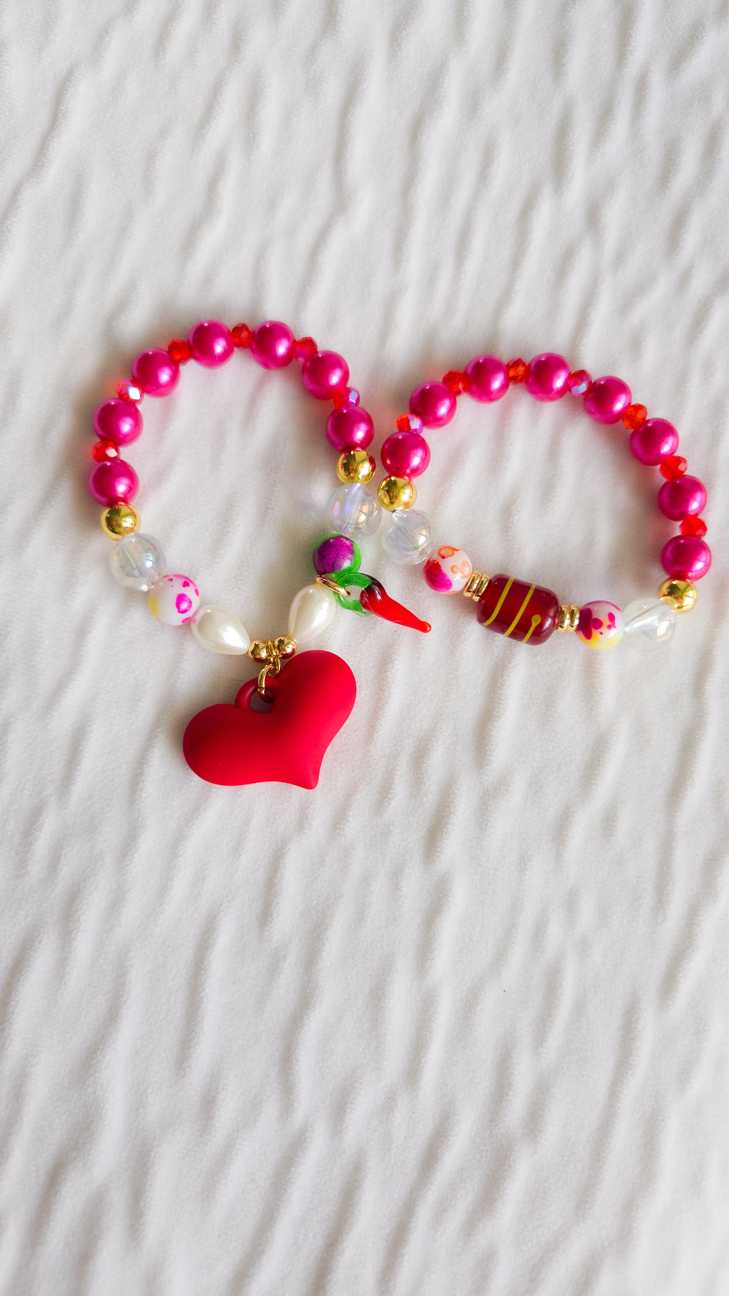 🌶️❤️Spicy Love Bracelet Set | Handmade Y2K Dopamine Dressing Jewelry