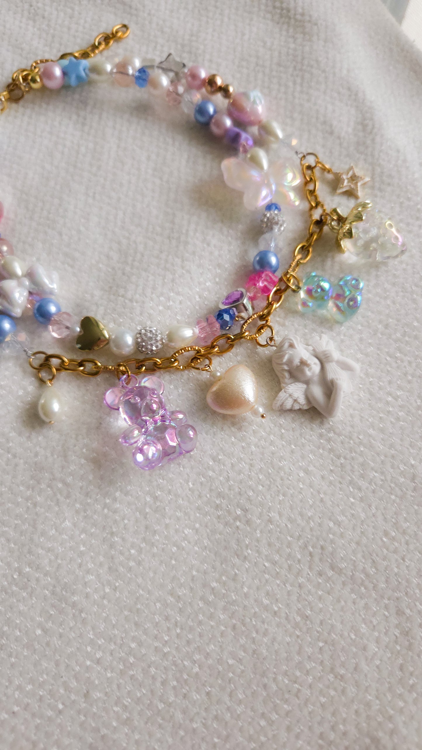 👼Kawaii Cute Cherub Necklace – Y2K Inspired Dopamine Dressing Layered Jewelry