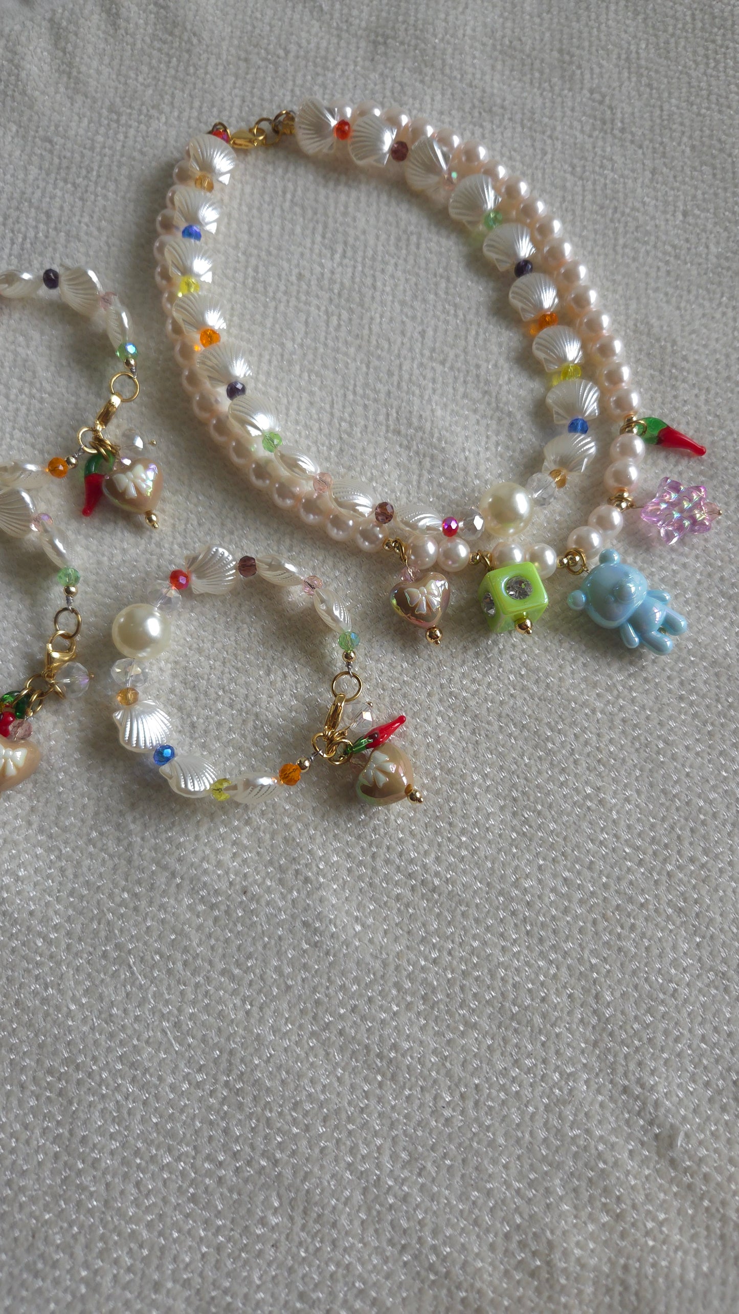 β¨ Mermaid Charms Dream Bracelet β Y2K Mermaid Dopamine Dressing Jewelry | Handmade Statement Bracelet