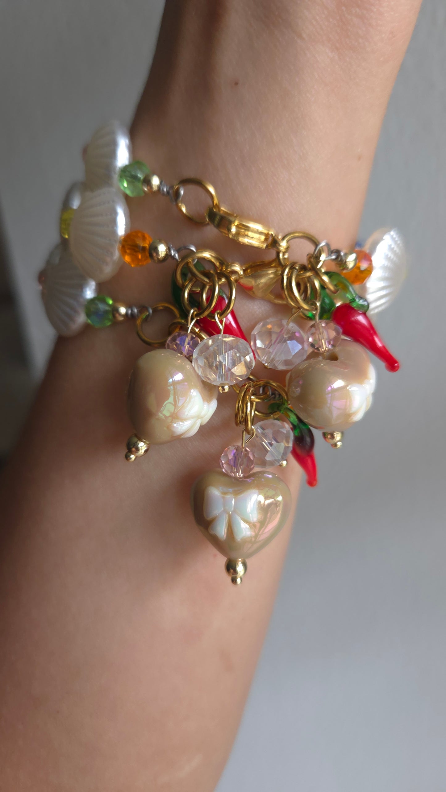 β¨ Mermaid Charms Dream Bracelet β Y2K Mermaid Dopamine Dressing Jewelry | Handmade Statement Bracelet