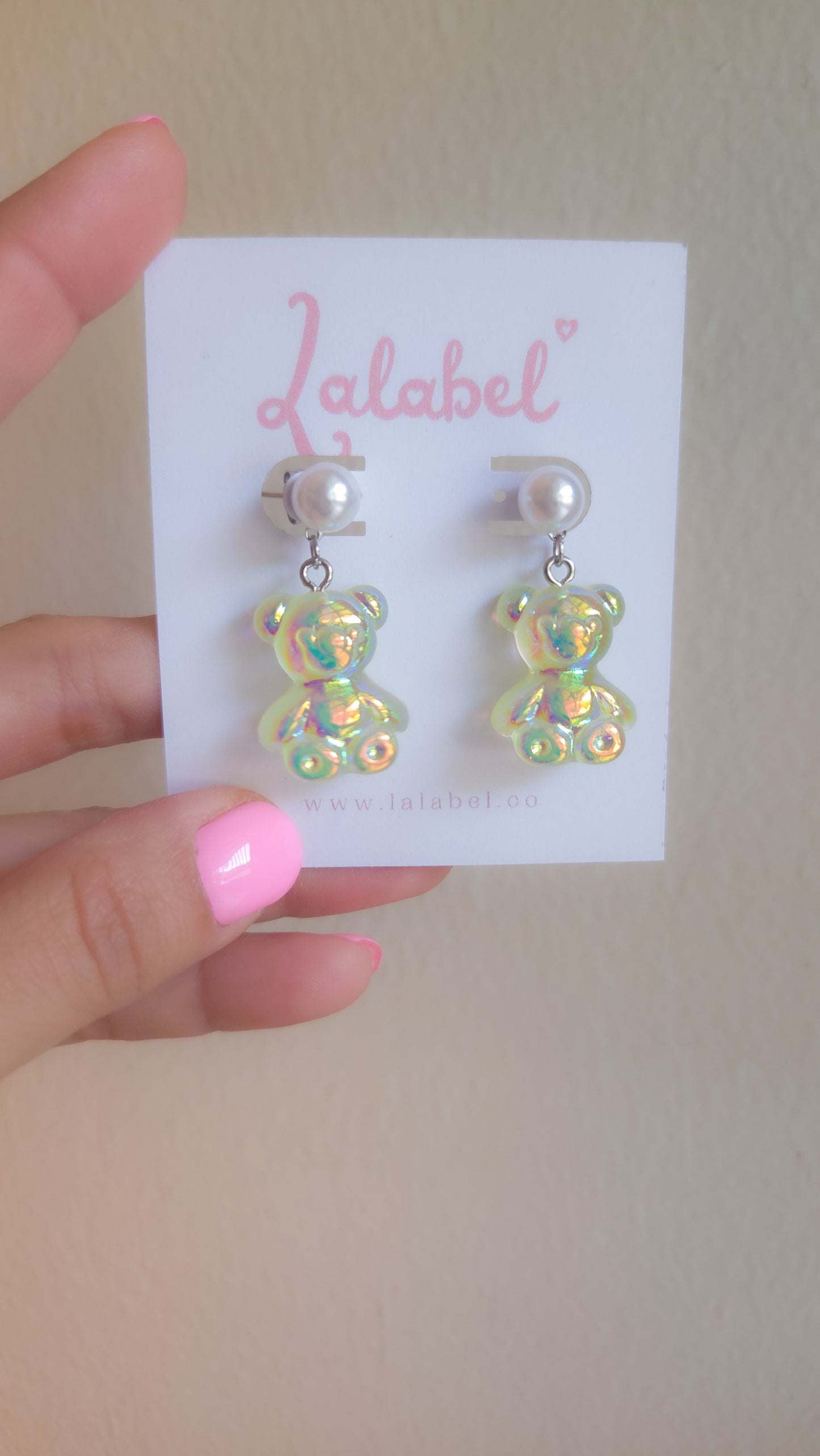 π―β¨ Honey Glow Teddy Earrings | Iridescent Y2K Statement Jewelry