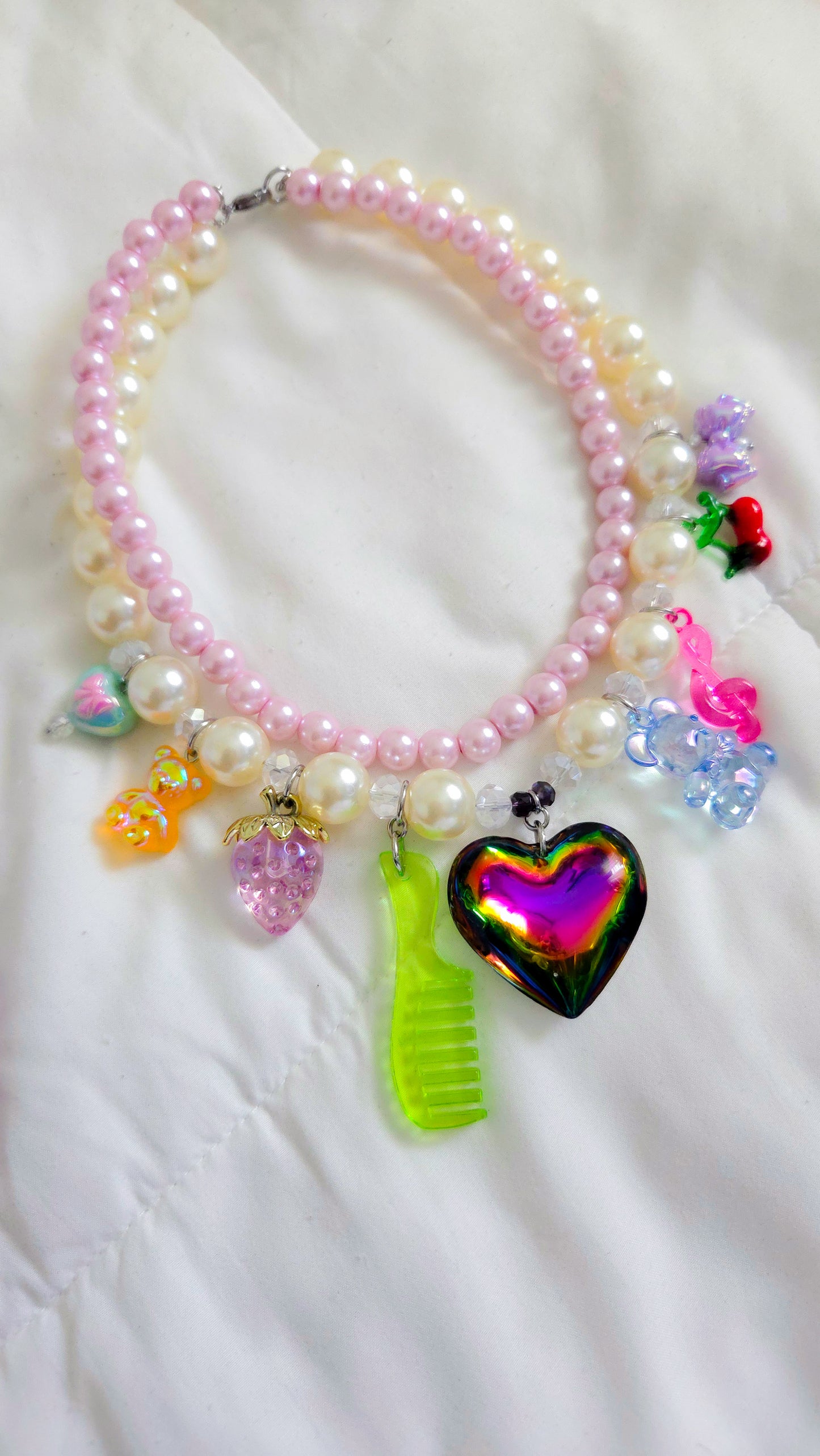 π Charm School Dropout Necklace β Kawaii Y2K Layered Statement Jewelry | Dopamine Dressing