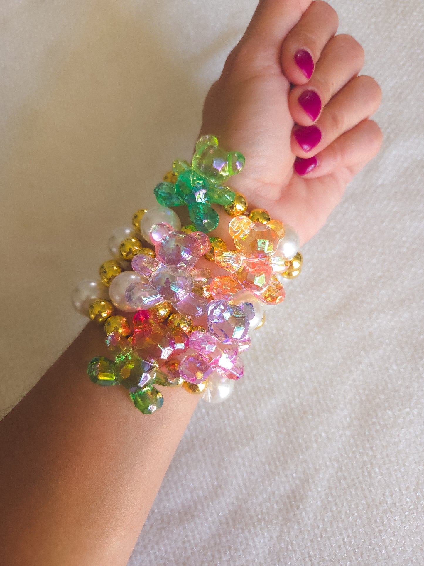 Pearl Iridescent Teddy Bracelet