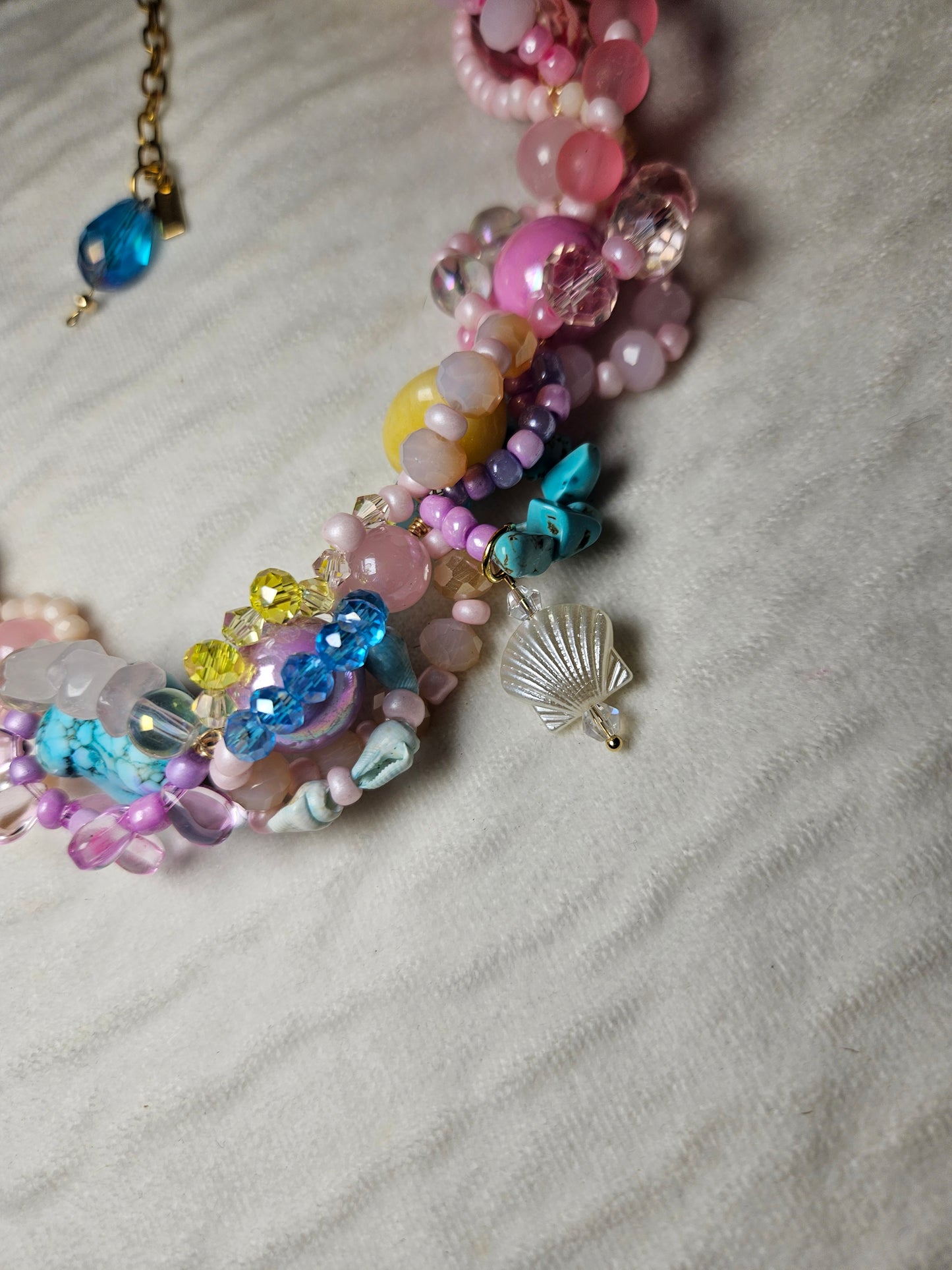 ✨🪸 Radical Reef Necklace – Glass Beads, Freshwater Pearls & Semi-Precious Stones | Handmade Statement Jewelry