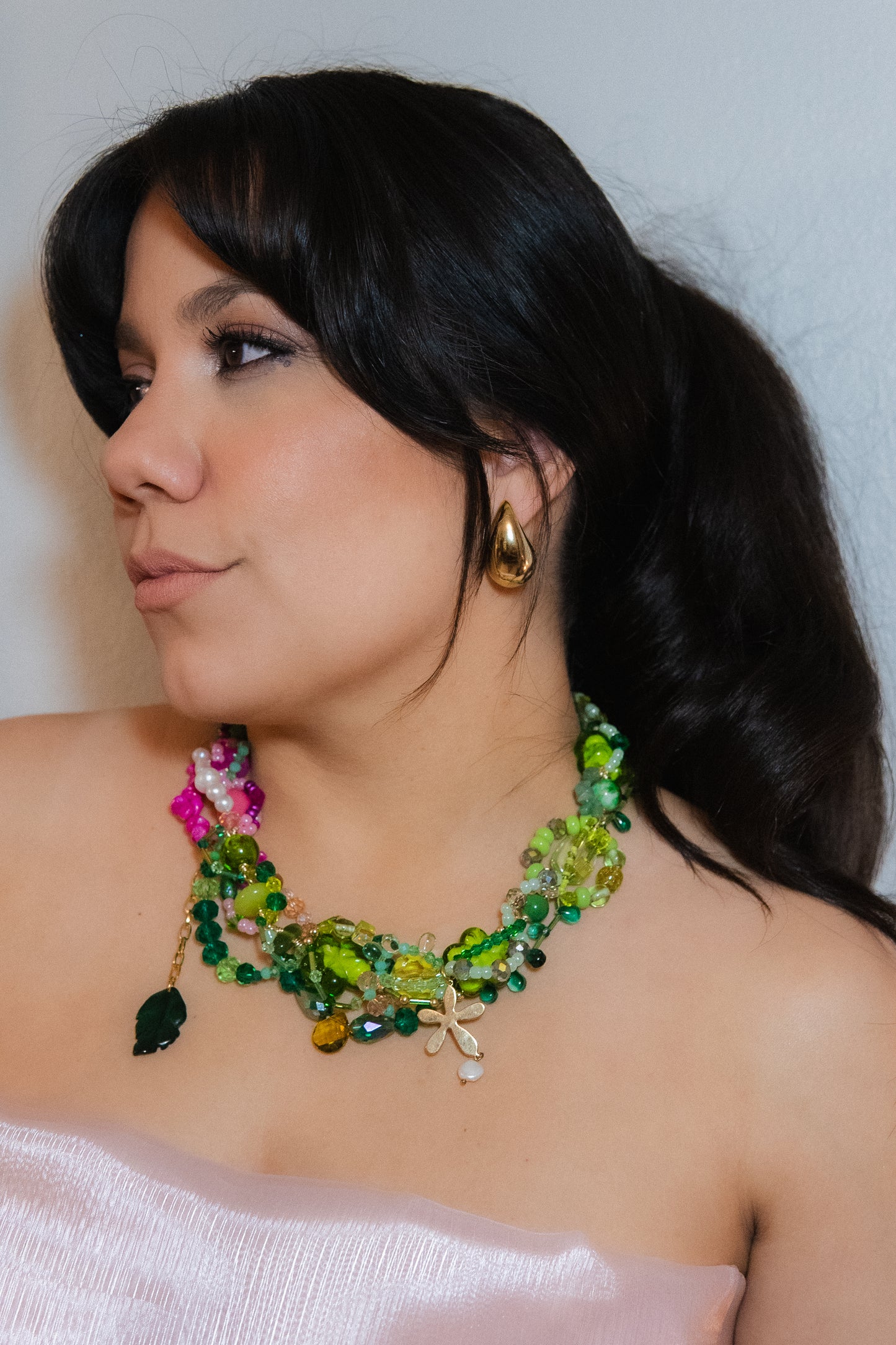 πΏπ Tropical Babe Necklace β Freshwater Pearls, Semi-Precious Stones & Glass Beads | Handmade Rainforest-Inspired Jewelry