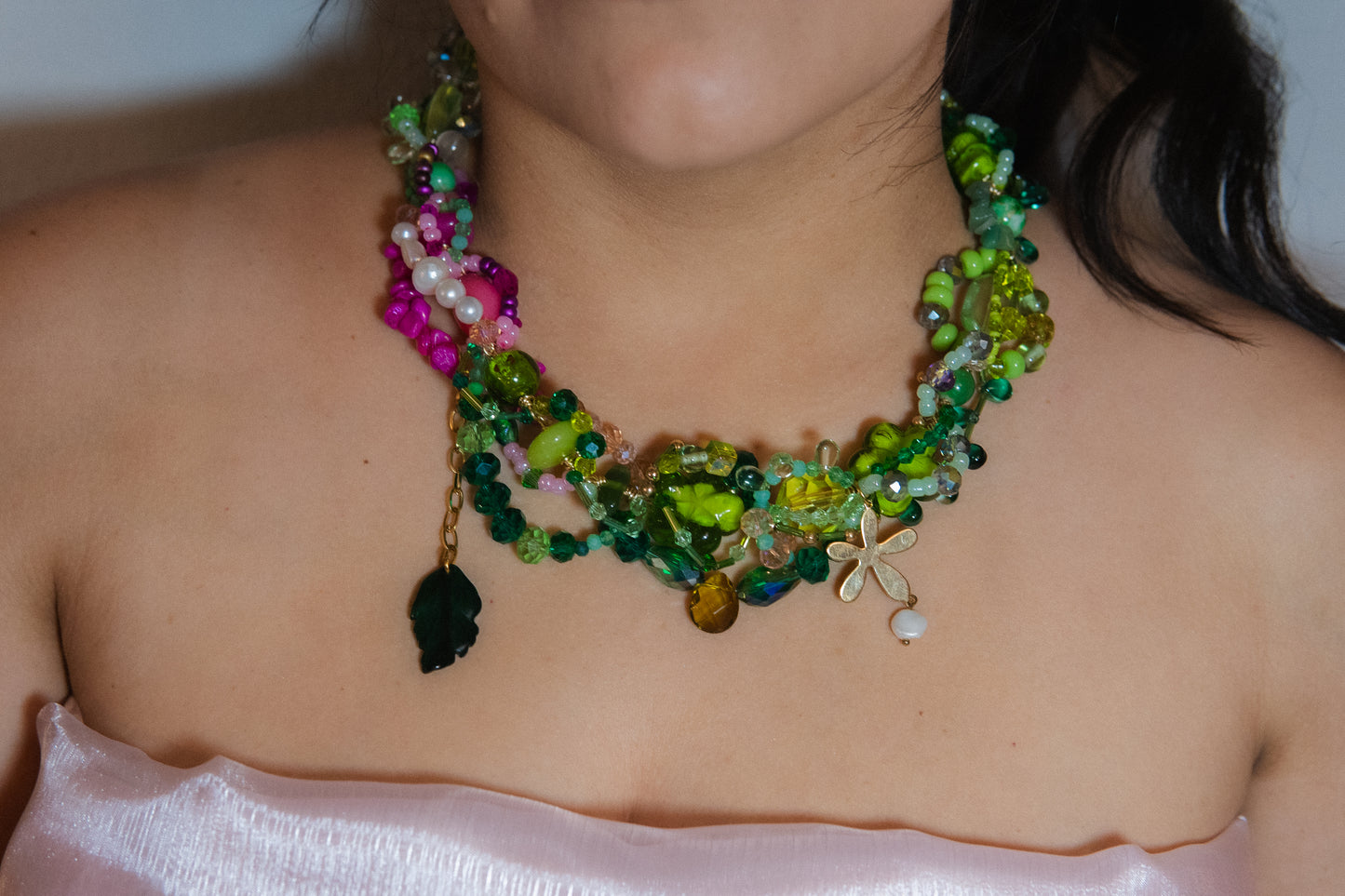 πΏπ Tropical Babe Necklace β Freshwater Pearls, Semi-Precious Stones & Glass Beads | Handmade Rainforest-Inspired Jewelry
