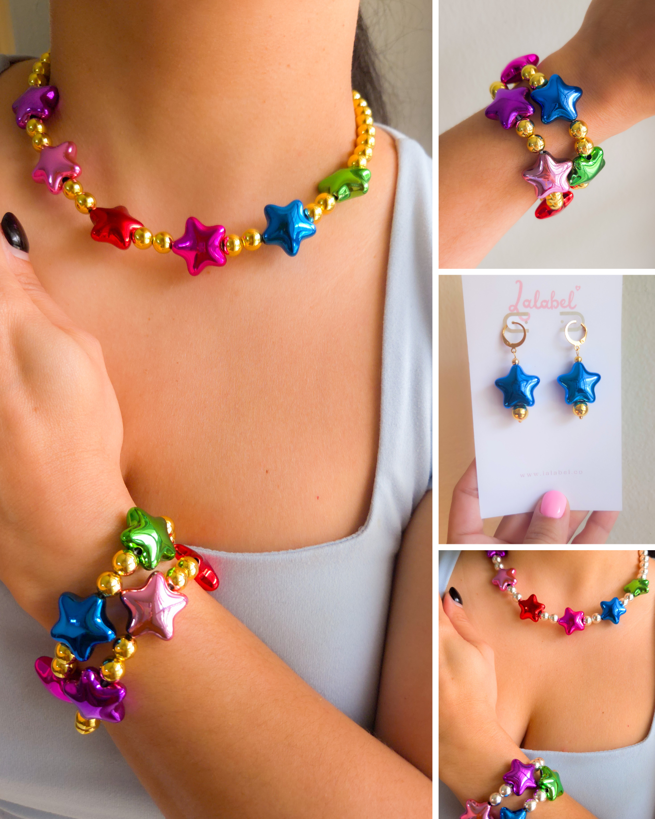 🌈✨ Cosmic Starburst Necklace – Bold, Retro & Radiant ✨🌈