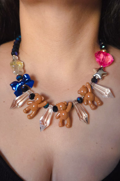 Midnight Teddy Club Necklace 🖤🧸