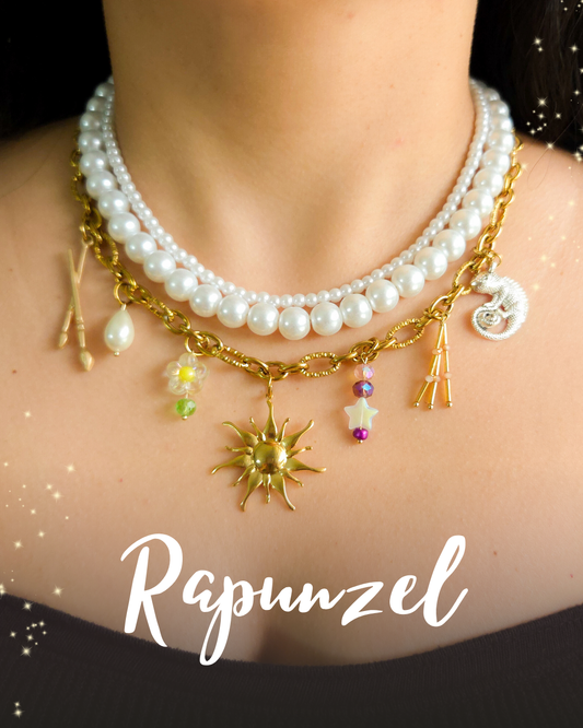 💫Rapunzel-Inspired Necklace – Princess Statement Jewelry | Sun Charm, Pascal & Pearls
