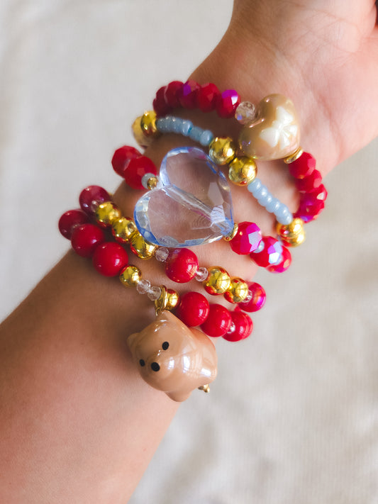 Red Main Character Bracelet Stack