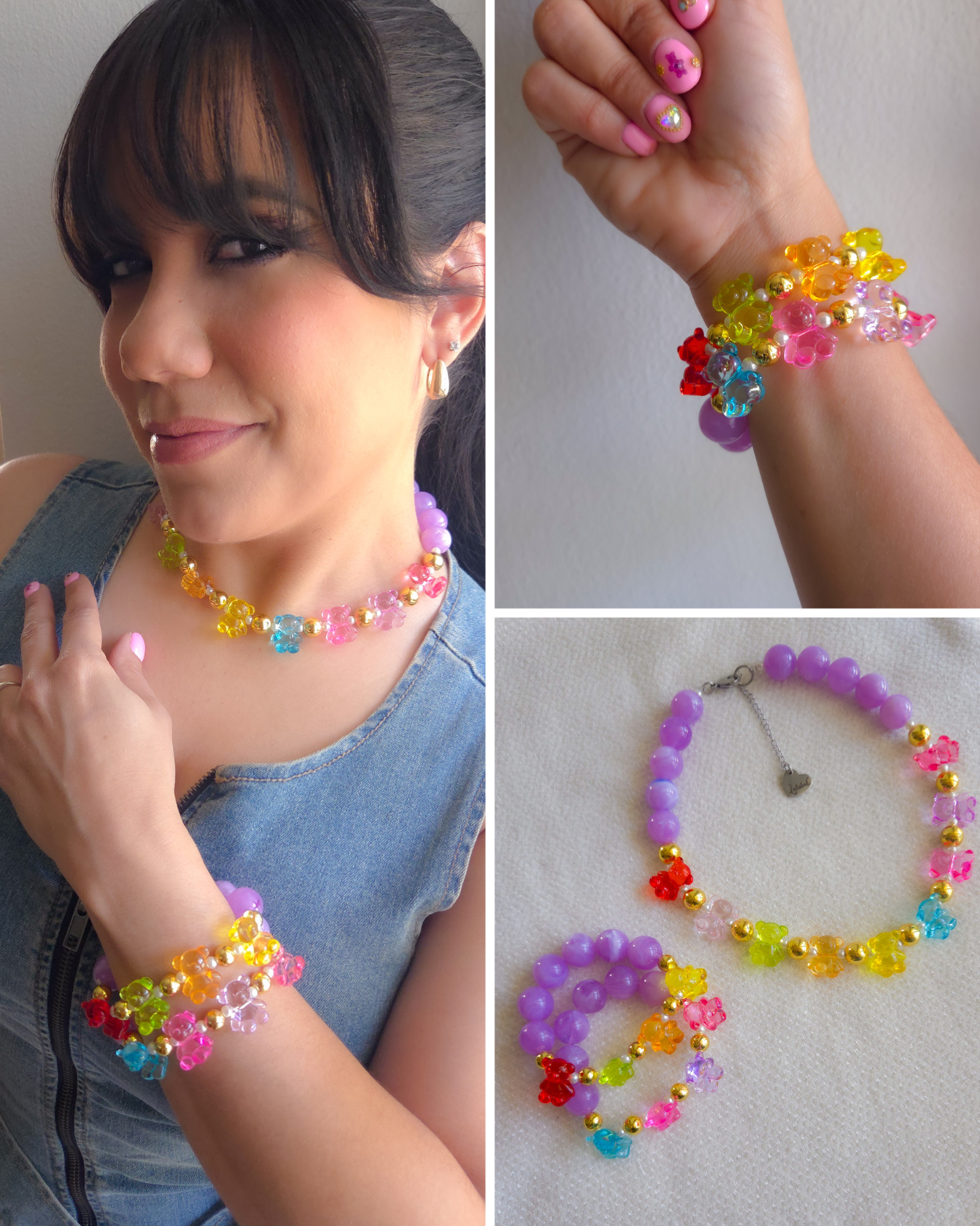 🧸✨ Gummy Daydream Necklace | Y2K Pastel Teddy Statement Piece