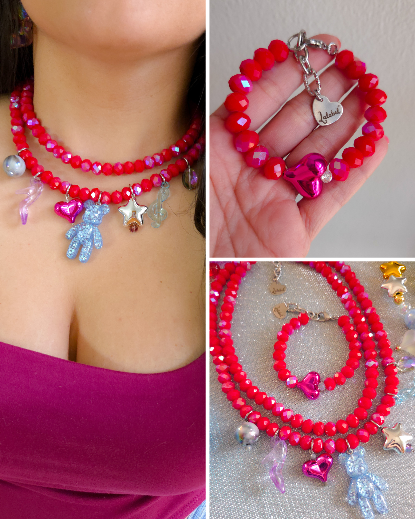 ❤️🎵Red Pop Melody Necklace | Y2K Iridescent Dopamine Dressing Jewelry