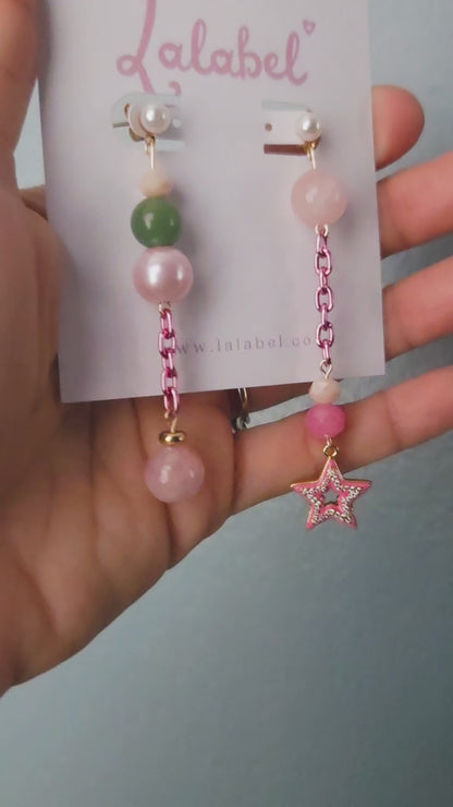 Pink Starlet Drop Earrings