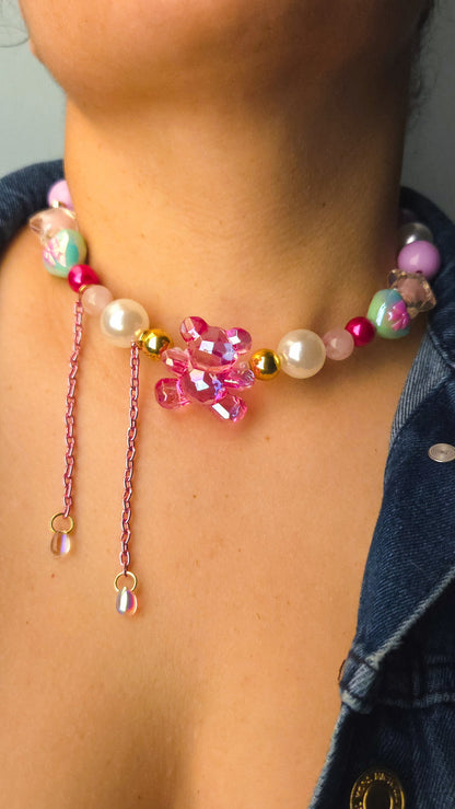 Pink Teddy Glow Choker